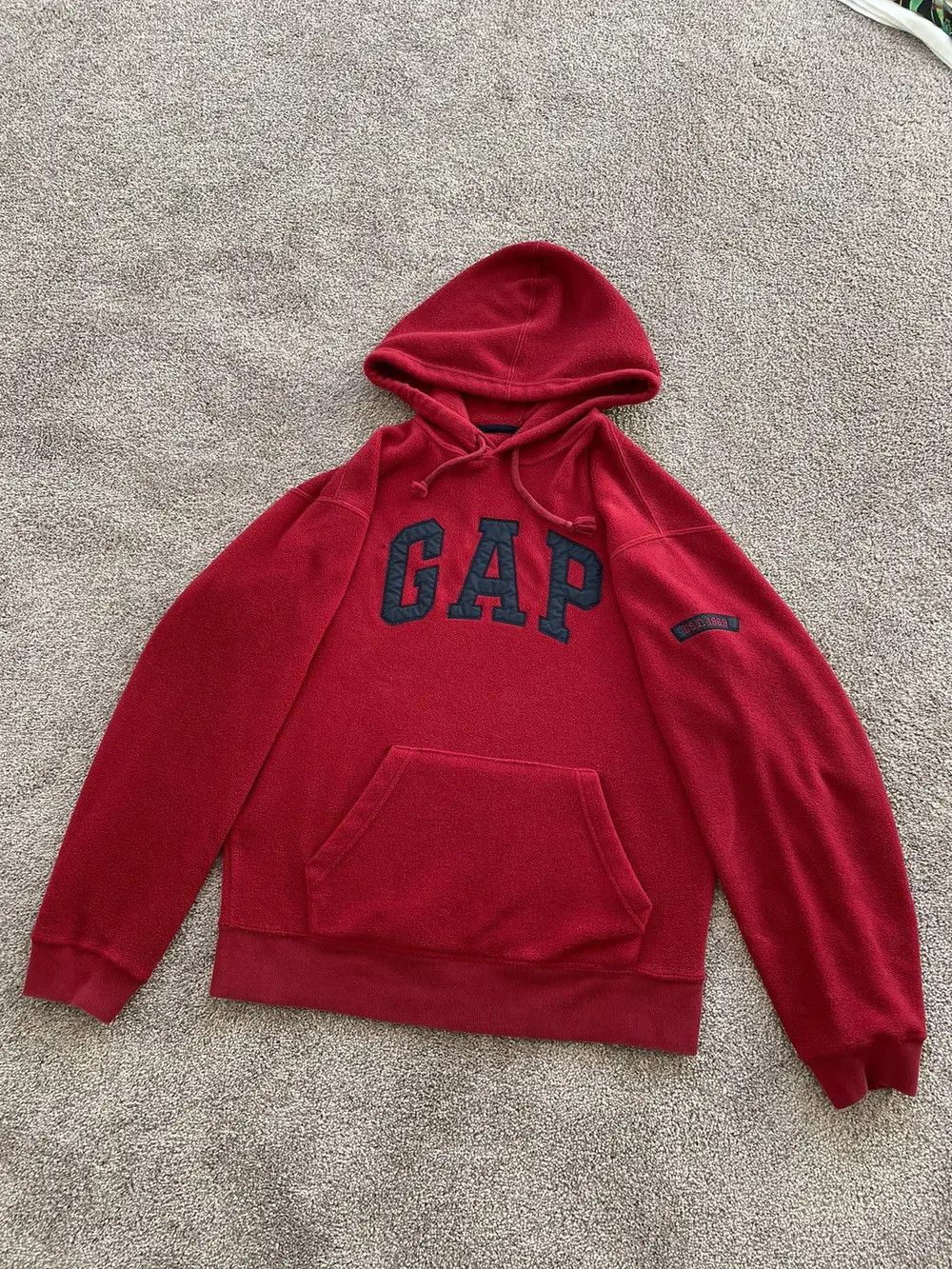 Gap × Vintage Early 2000s Gap Simple Fleece Logo Hoodie Size US S / EU 44-46 / 1 - 1 Thumbnail