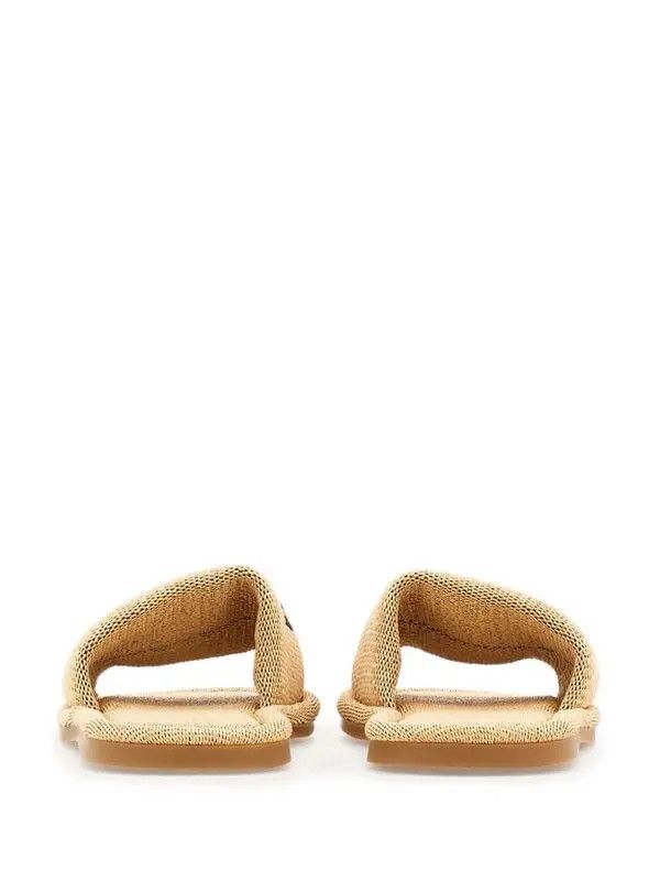 Salvatore Ferragamo o1s1rm1225 Logo-embroidered Raffia Slides in Beige/Black Size US 8 / IT 38 - 3 Thumbnail
