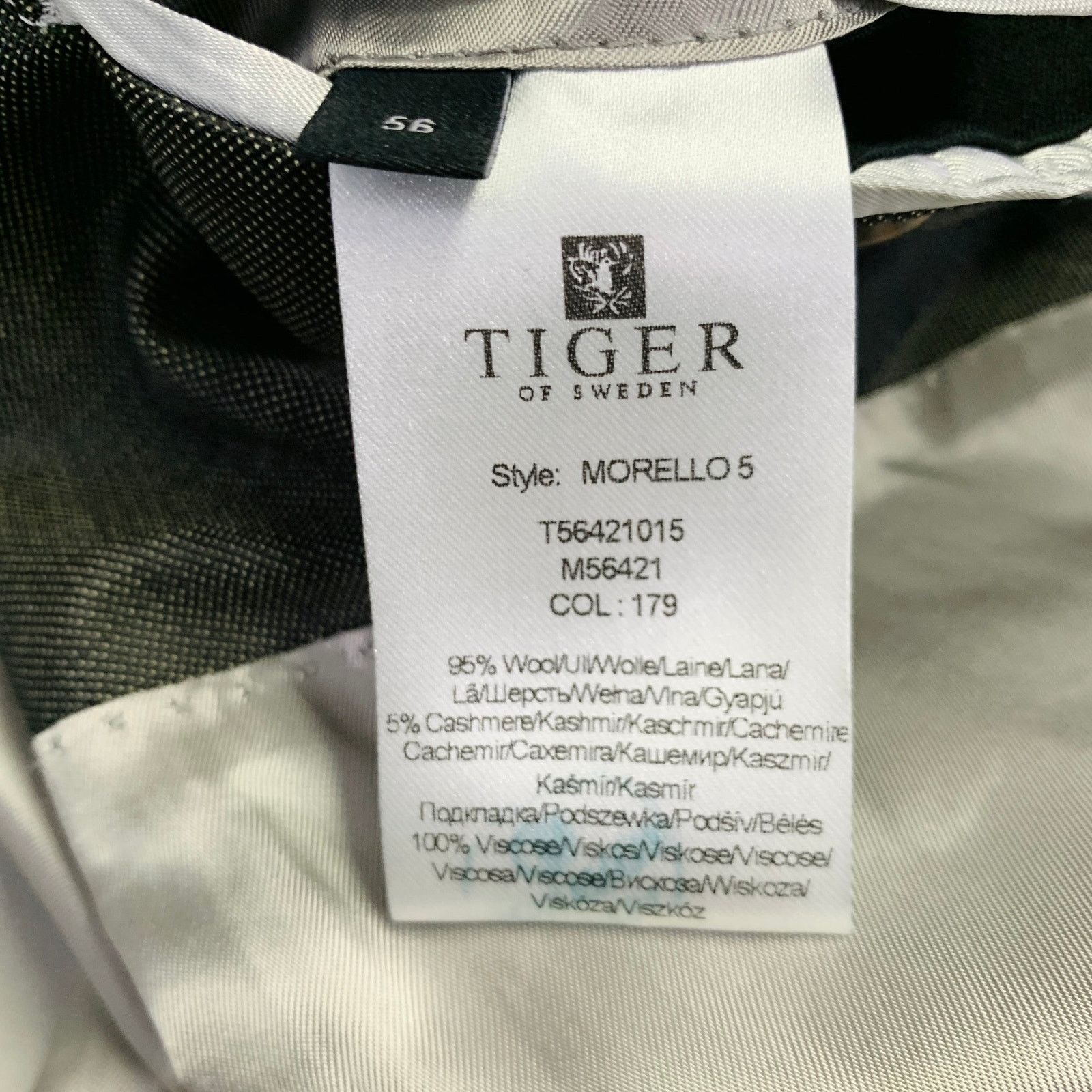 Tiger of Sweden Size 46 Black Cream Dots Wool Cashmere Notch Lapel Suit Size 46R - 9 Thumbnail