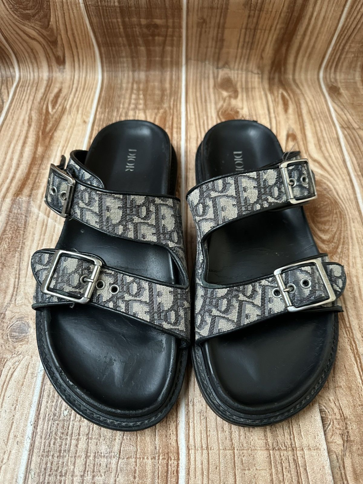 Dior DIOR Aqua Oblique Jacquard Sandals Beige Black Size US 8 / EU 41 - 2 Thumbnail