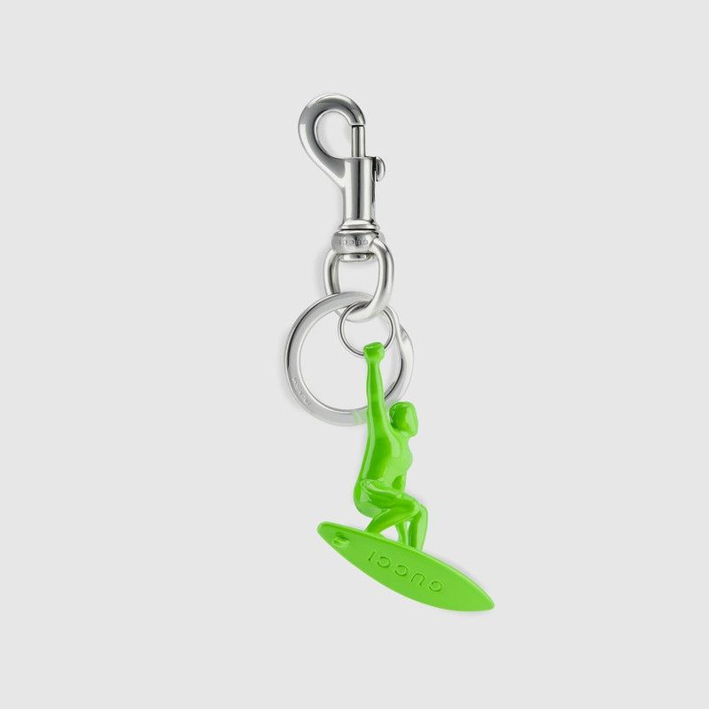 Gucci oc11z1225 Size: OS / Engraved Surfer Keychain Charm Green Size ONE SIZE - 1 Thumbnail
