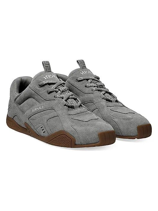 Versace os11x0326 Suede Low-Top Sneakers in Grey Size US 11 / EU 44 - 2 Thumbnail