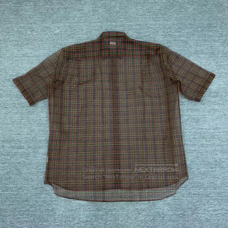 Raf Simons Raf Simons Red bubble gauze plaid shirt with short sleeves Size US S / EU 44-46 / 1 - 1 Thumbnail