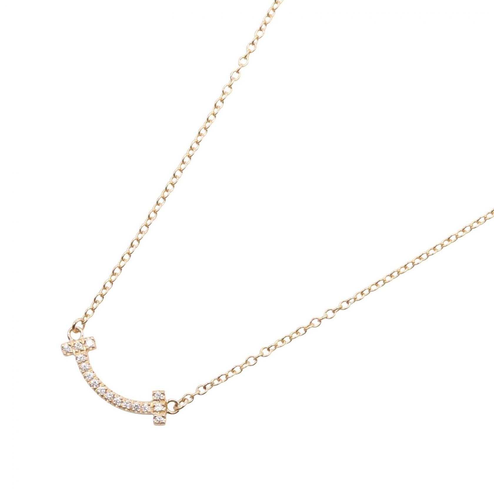 Tiffany & Co. Tiffany & Co. Tiffany & Co. T Smile Mini Au750 Diamond Necklace Precious Metal Necklace DUTY FREE for USA Size ONE SIZE - 1 Thumbnail