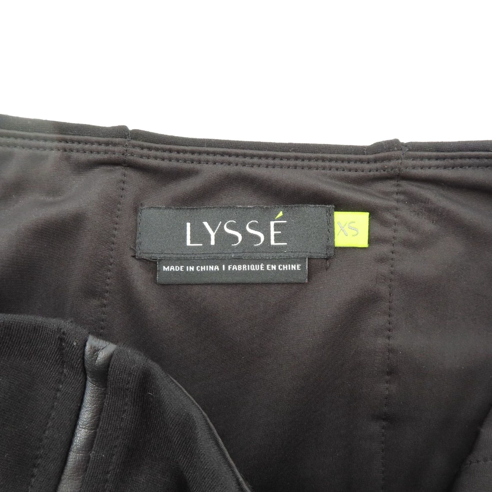 Vintage Lysse Womens XS Leggings Solid Black Faux Leather Insert Ankle 1332 Leggings XS Womens Black Size 26" / US 2 / IT 38 - 6 Thumbnail
