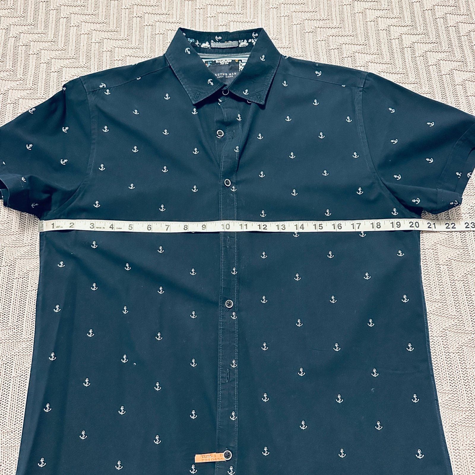 Travis Scott Cactus Man navy anchor print short sleeve button down Size US S / EU 44-46 / 1 - 6 Thumbnail