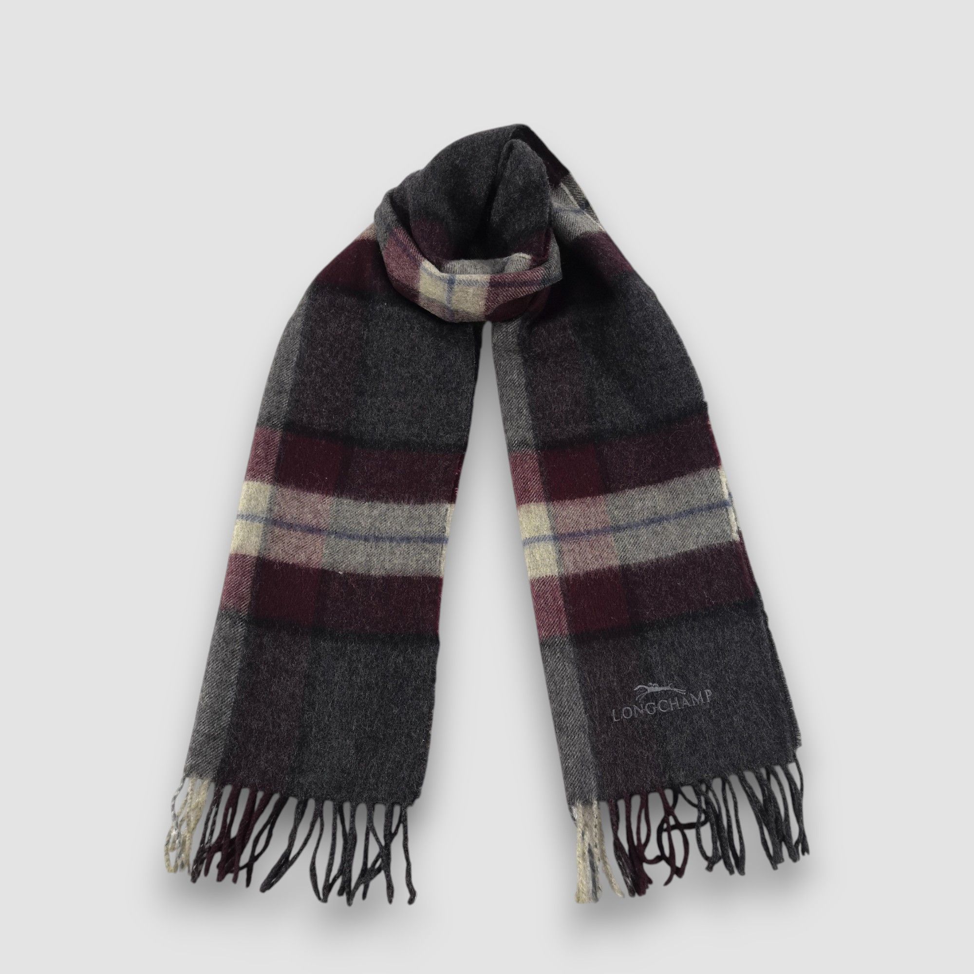 Longchamp Vintage Longchamp Scarf Wool Cashmere Muffler Scarves Size ONE SIZE - 1 Thumbnail