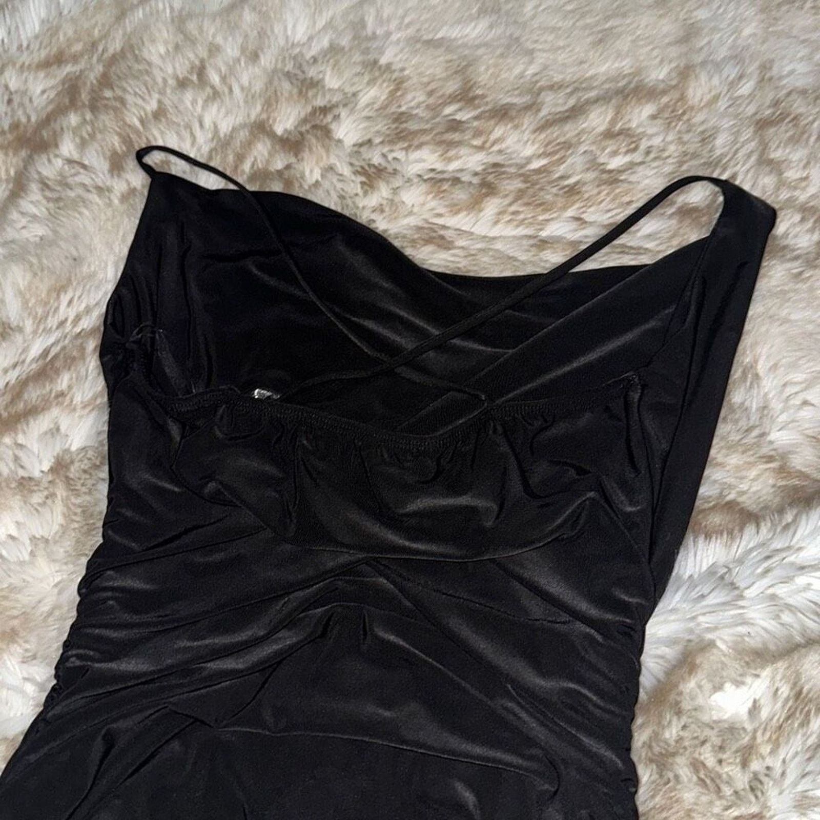 Other Sabora Black Cowl Neck Fitted Bodycon Mini Dress | Sz S Size S / US 4 / IT 40 - 7 Thumbnail