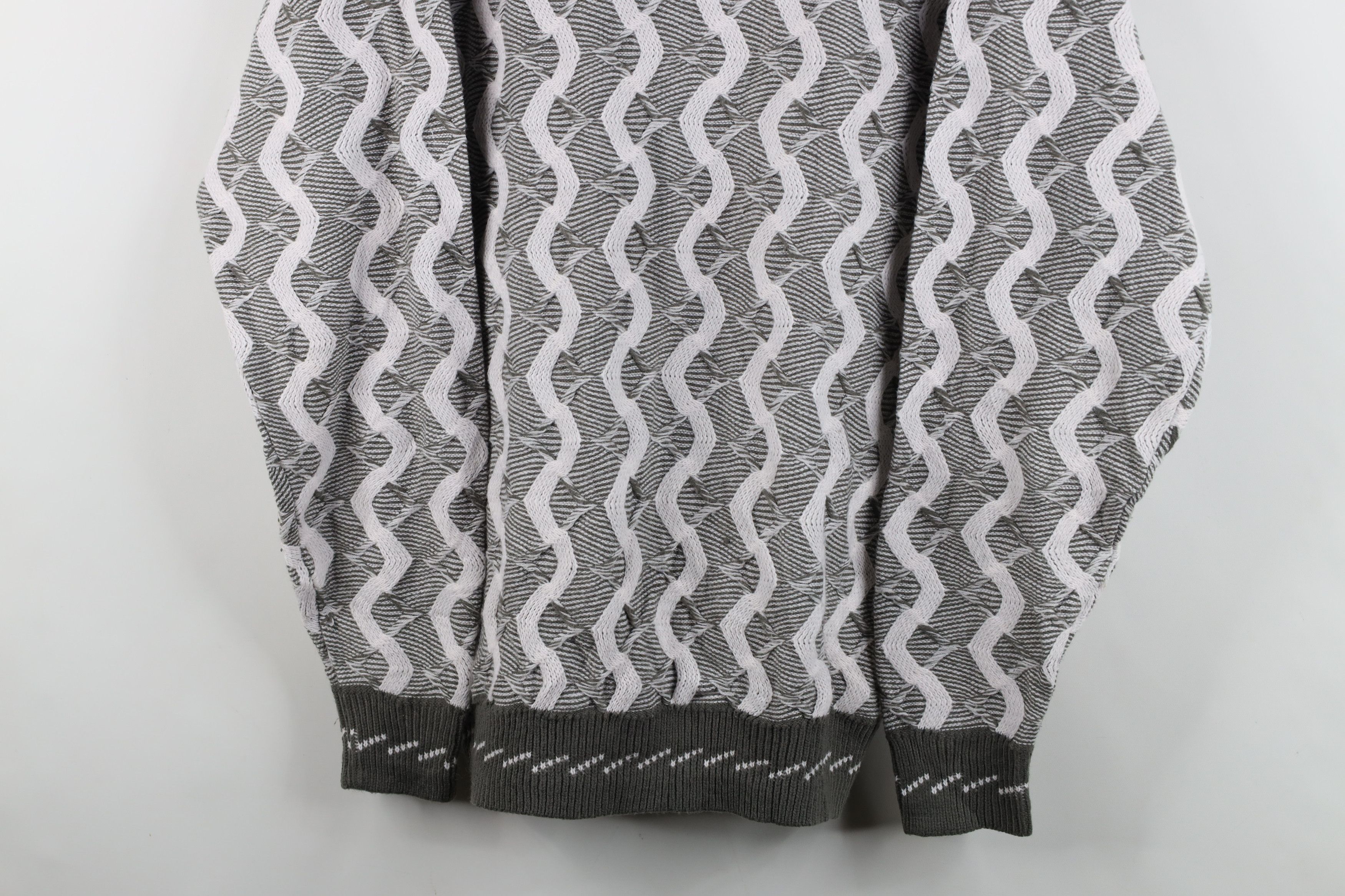Vintage Vintage 90s Streetwear Wavy Ribbed Knit Sweater Gray Acrylic Size US S / EU 44-46 / 1 - 3 Thumbnail