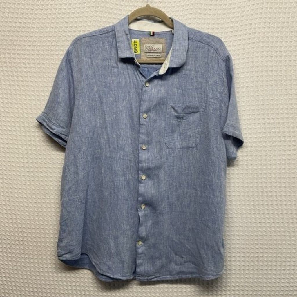 Other Bruno Positano Linen Short Sleeve Button Up Shirt Men Large Size US L / EU 52-54 / 3 - 7 Thumbnail