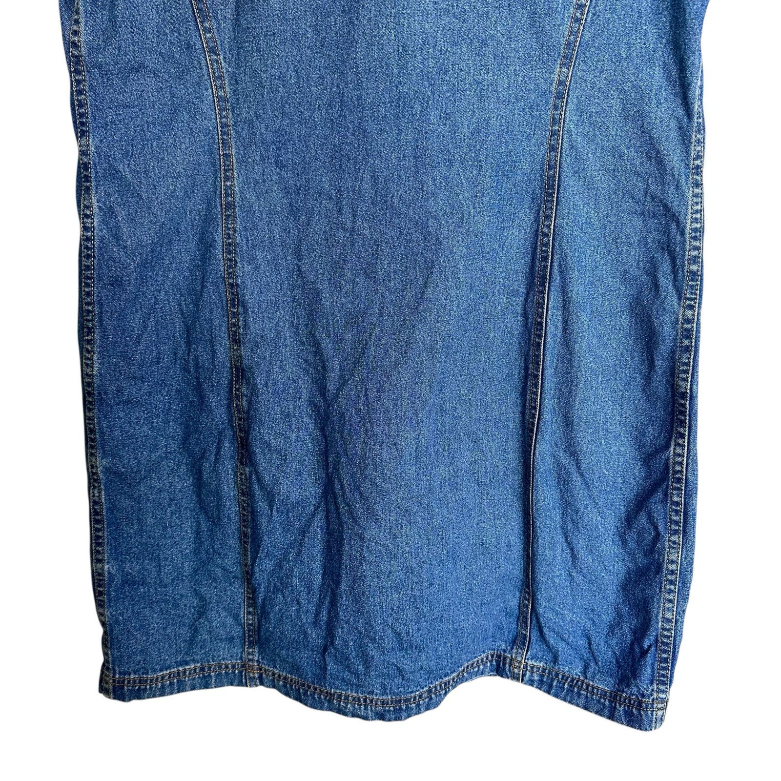 Tommy Hilfiger Tommy Hilfiger Y2K Denim Mini Dress Pearl Button Front 14 Size XL / US 12-14 / IT 48-50 - 10 Thumbnail