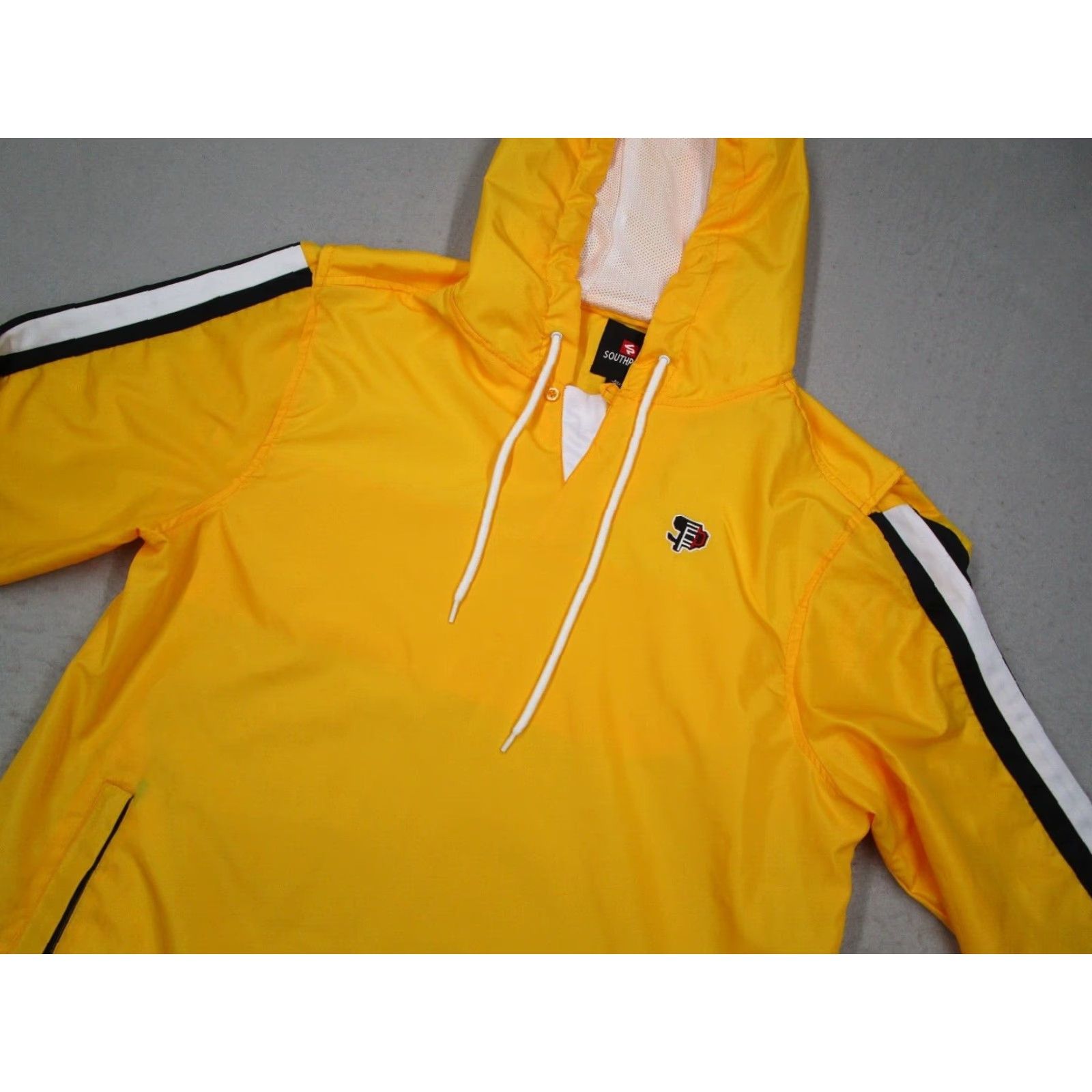 Southpole SOUTHPOLE Men's Yellow Windbreaker Hoodie Jacket L with Pockets - Lightweight Zip - Pullover Casual Fall Spring Winter Size US L / EU 52-54 / 3 - 2 Thumbnail