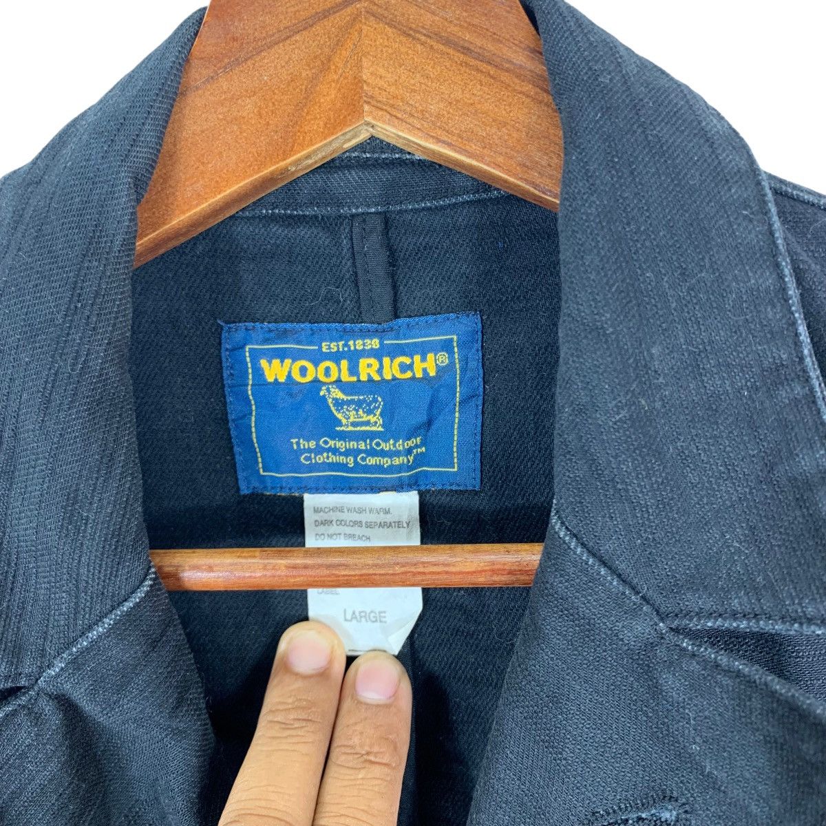 Vintage × Woolrich Woolen Mills Vintage Woolrich Woolen Mills Cotton Black Jacket Size L / US 10 / IT 46 - 5 Thumbnail