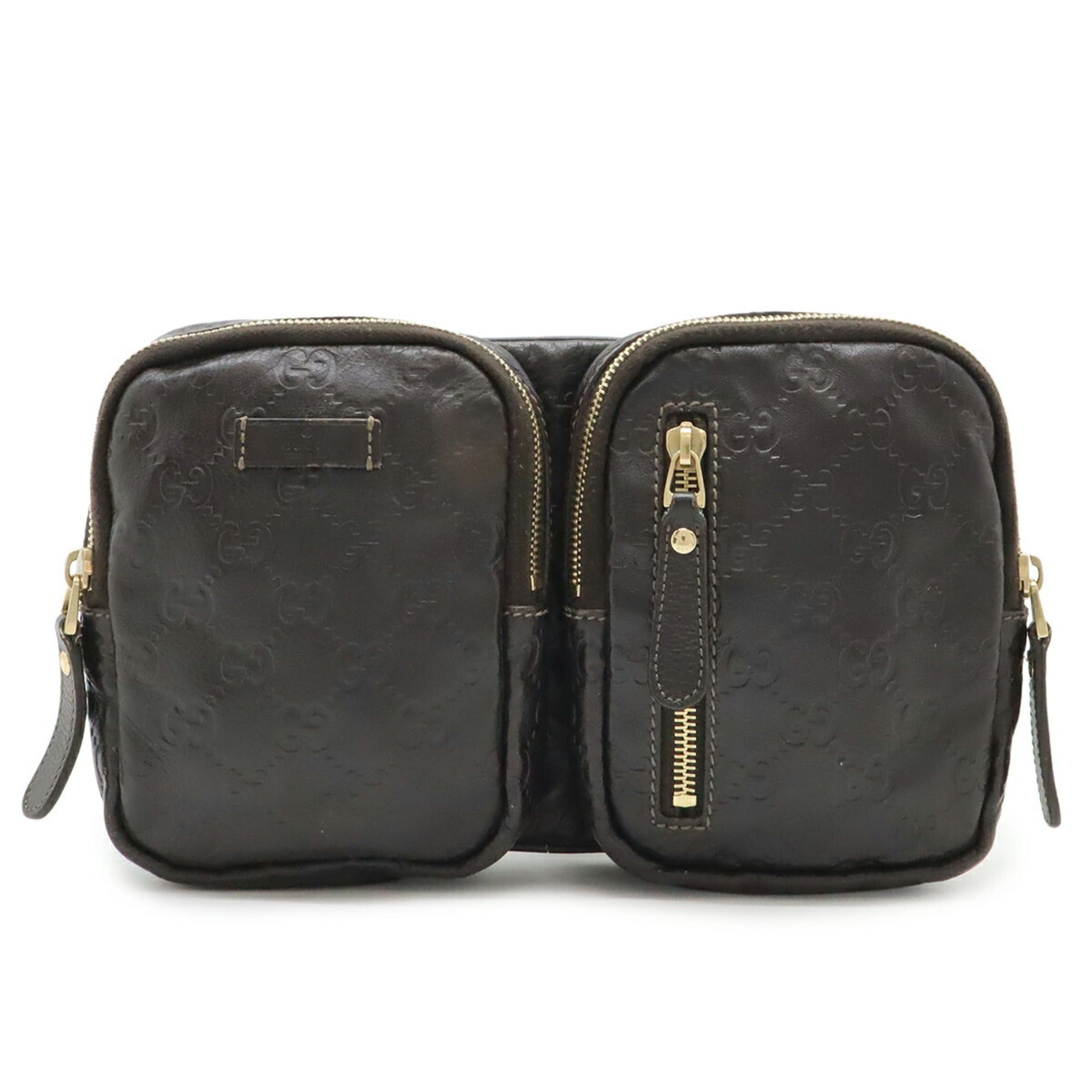 Gucci GUCCI Guccissima waist bag, pouch, body hip leather, dark brown, 246417 Size ONE SIZE - 1 Thumbnail