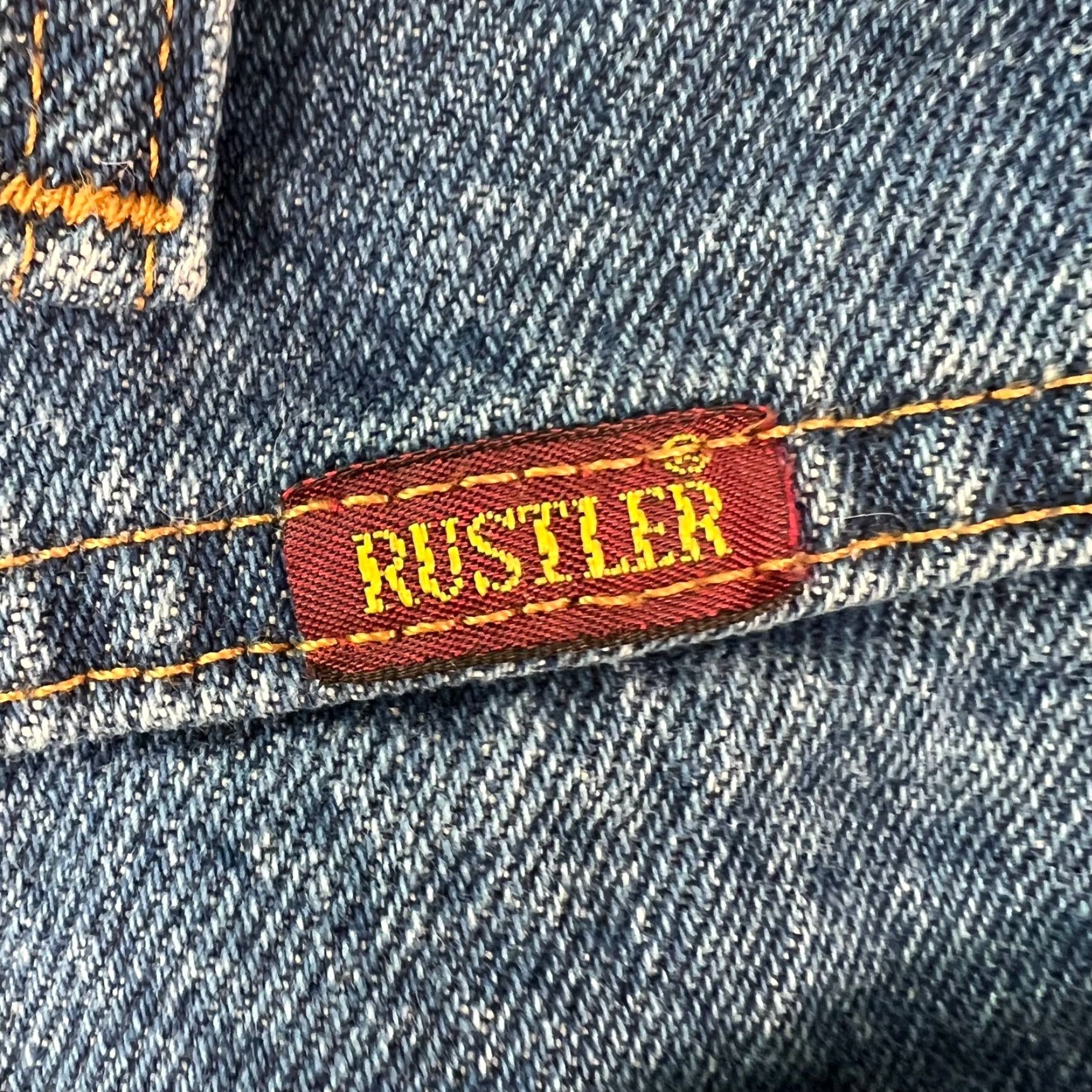 Denime RUSTLER Jeans Men 34X29 Blue Denim Regular Straight 100% Cotton Belt Loops Pockets Mens Size US 34 / EU 50 - 7 Thumbnail