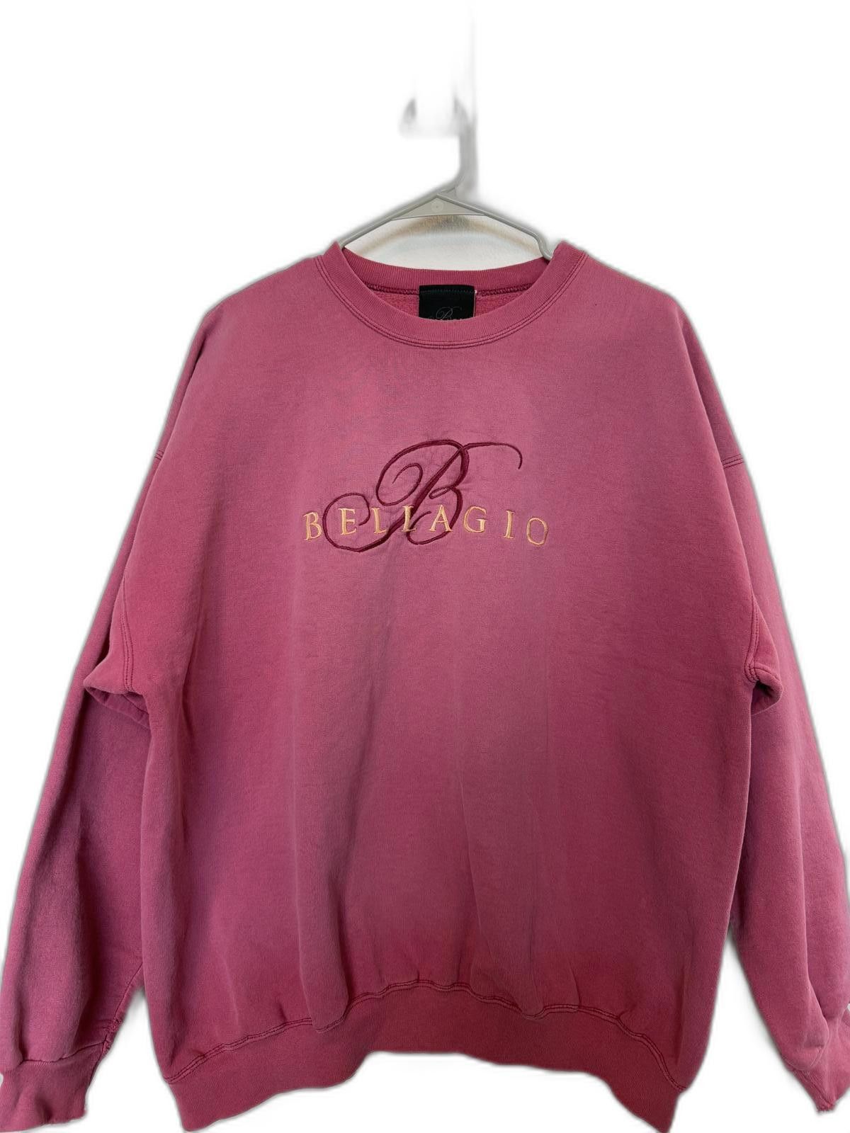 Designer Vintage 90s Bellagio Casino pink faded pullover sweatshirt. Size XL / US 12-14 / IT 48-50 - 2 Thumbnail