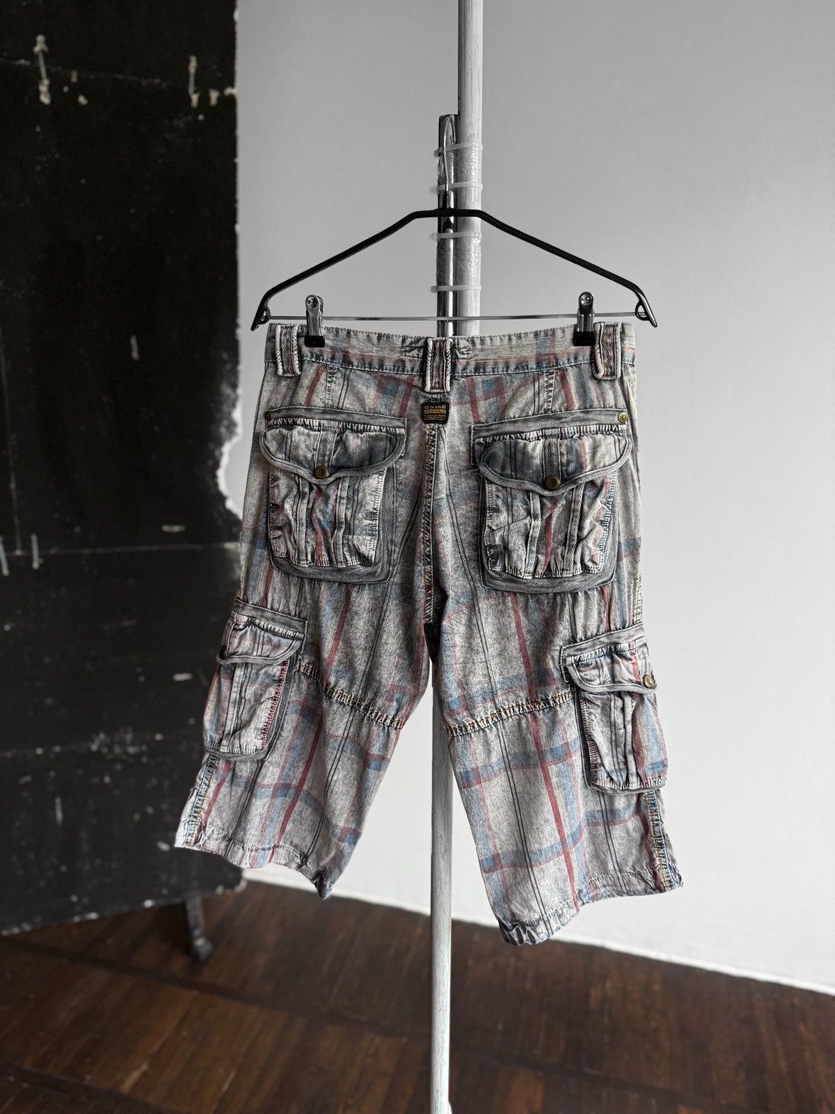 G-Star G-Star Raw Vintage 00s Cargo Shorts Plaid Pattern Casual Y2K Size US 34 / EU 50 - 3 Thumbnail