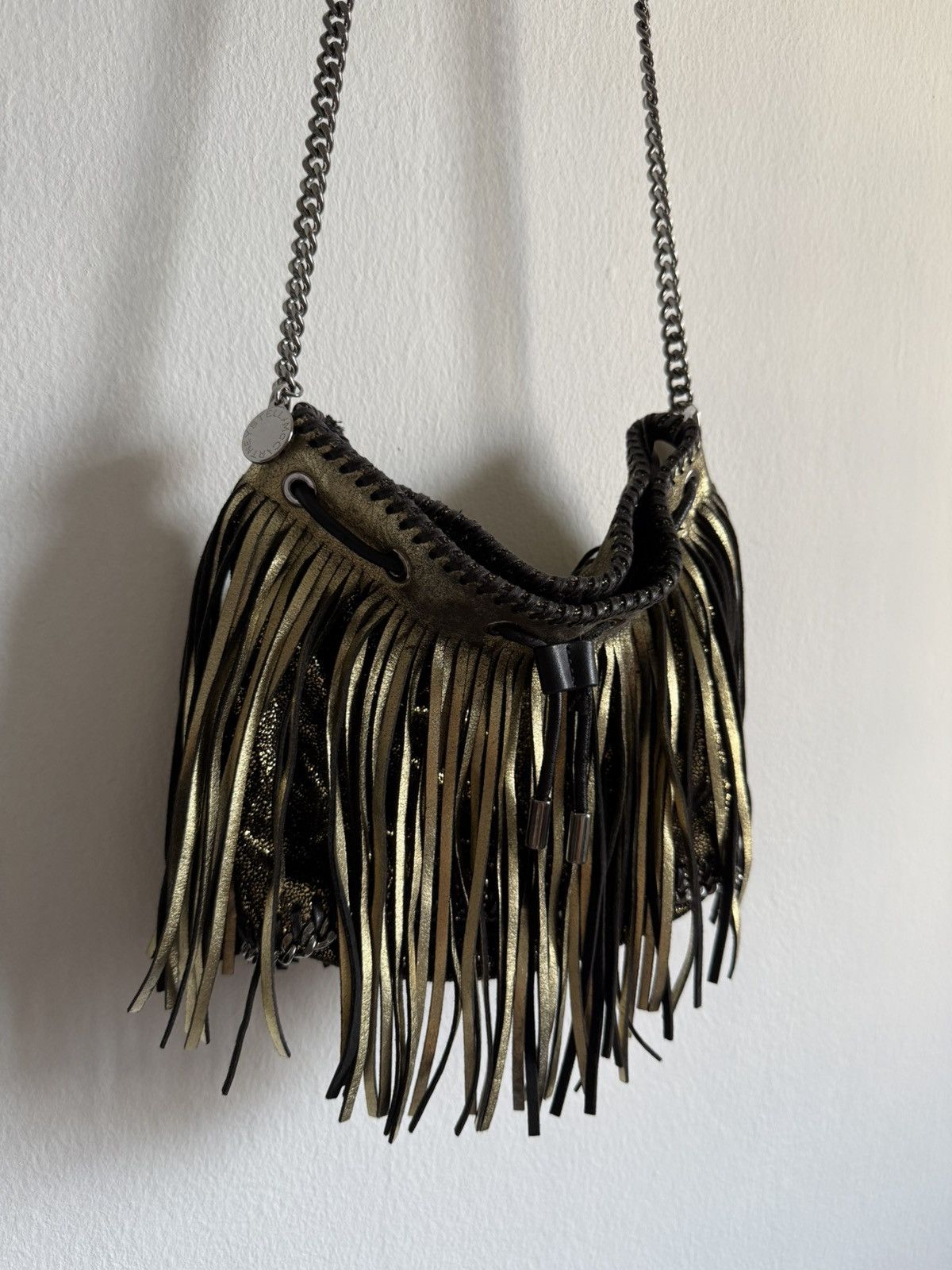 Stella McCartney Stella McCartney Gold Faux Leather Mini Fringe Falabella bag Size ONE SIZE - 1 Thumbnail