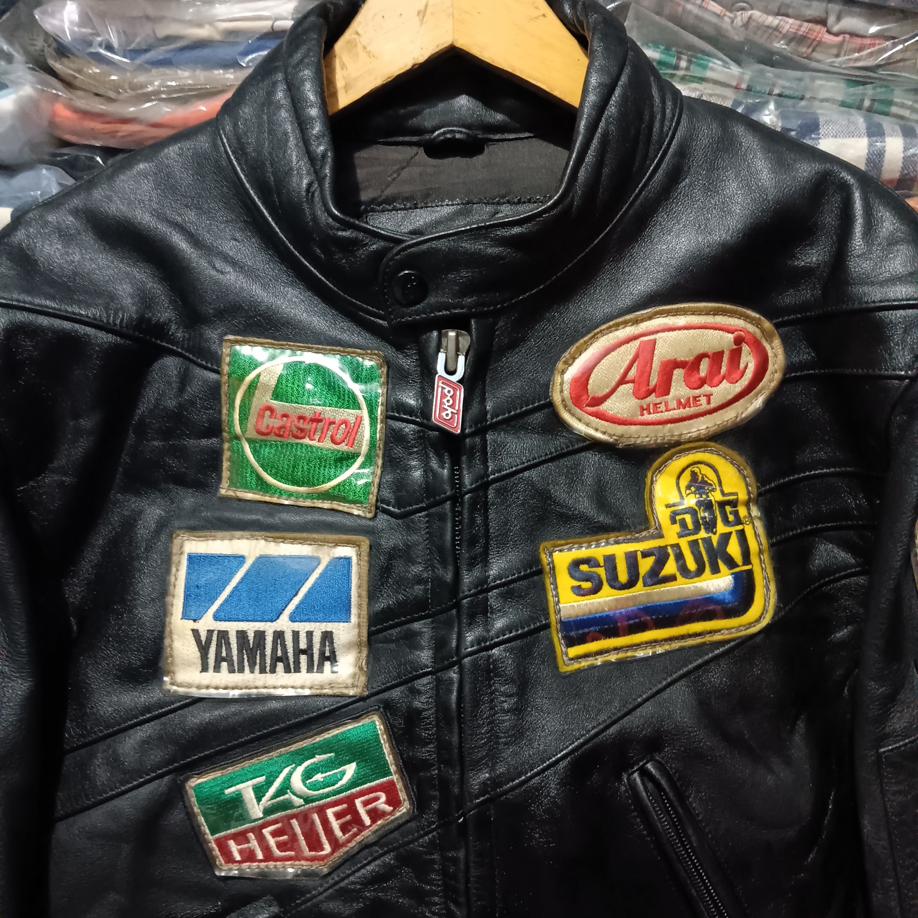 Leather vintage Polo motorrad full patch leather jacket Size US L / EU 52-54 / 3 - 2 Thumbnail