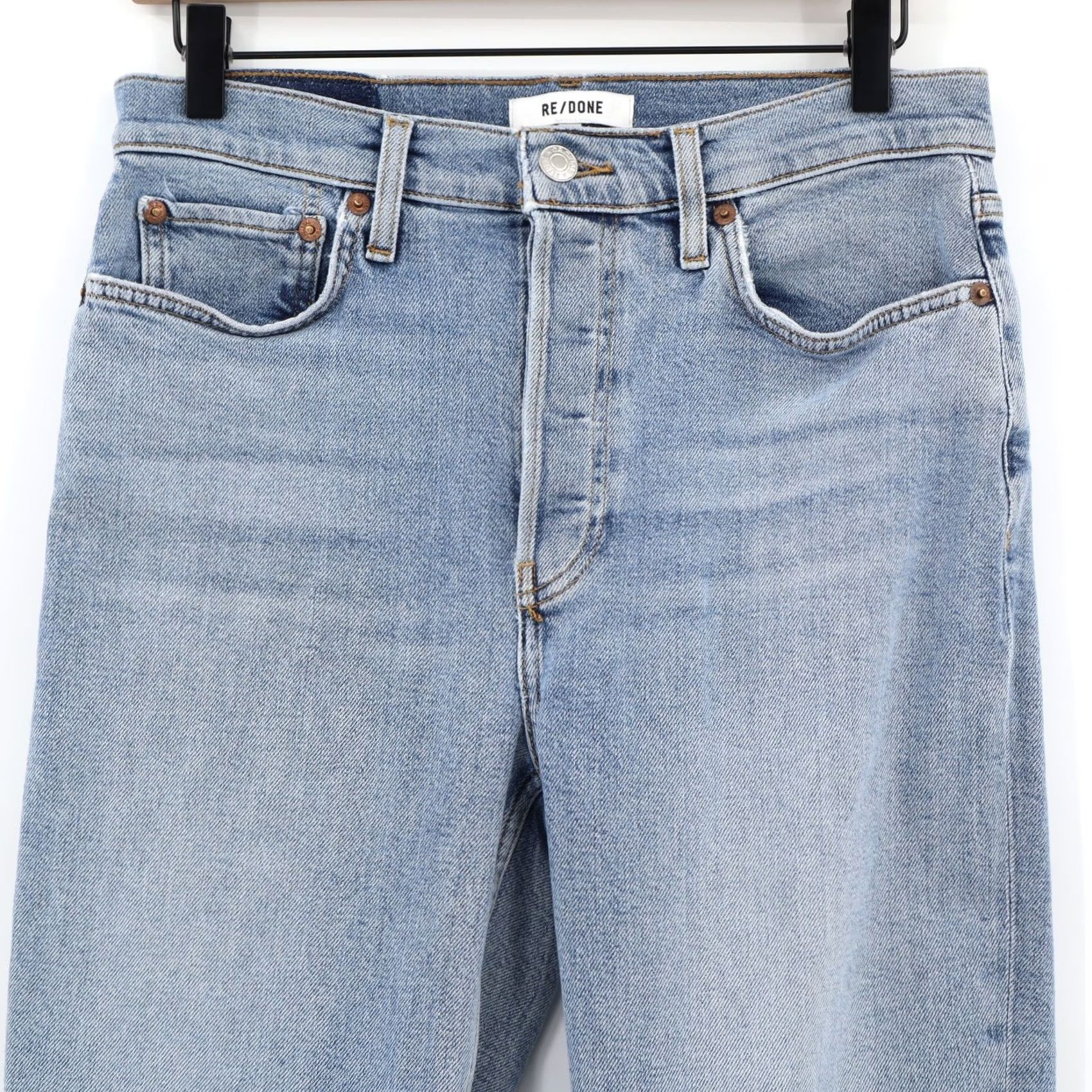 RE/DONE Re/Done Jeans Women's High Rise Ankle Crop Denim Indigo Blue Sz 28 Regular 5-Pocket Stretch Crop Size 28" / US 6 / IT 42 - 3 Thumbnail