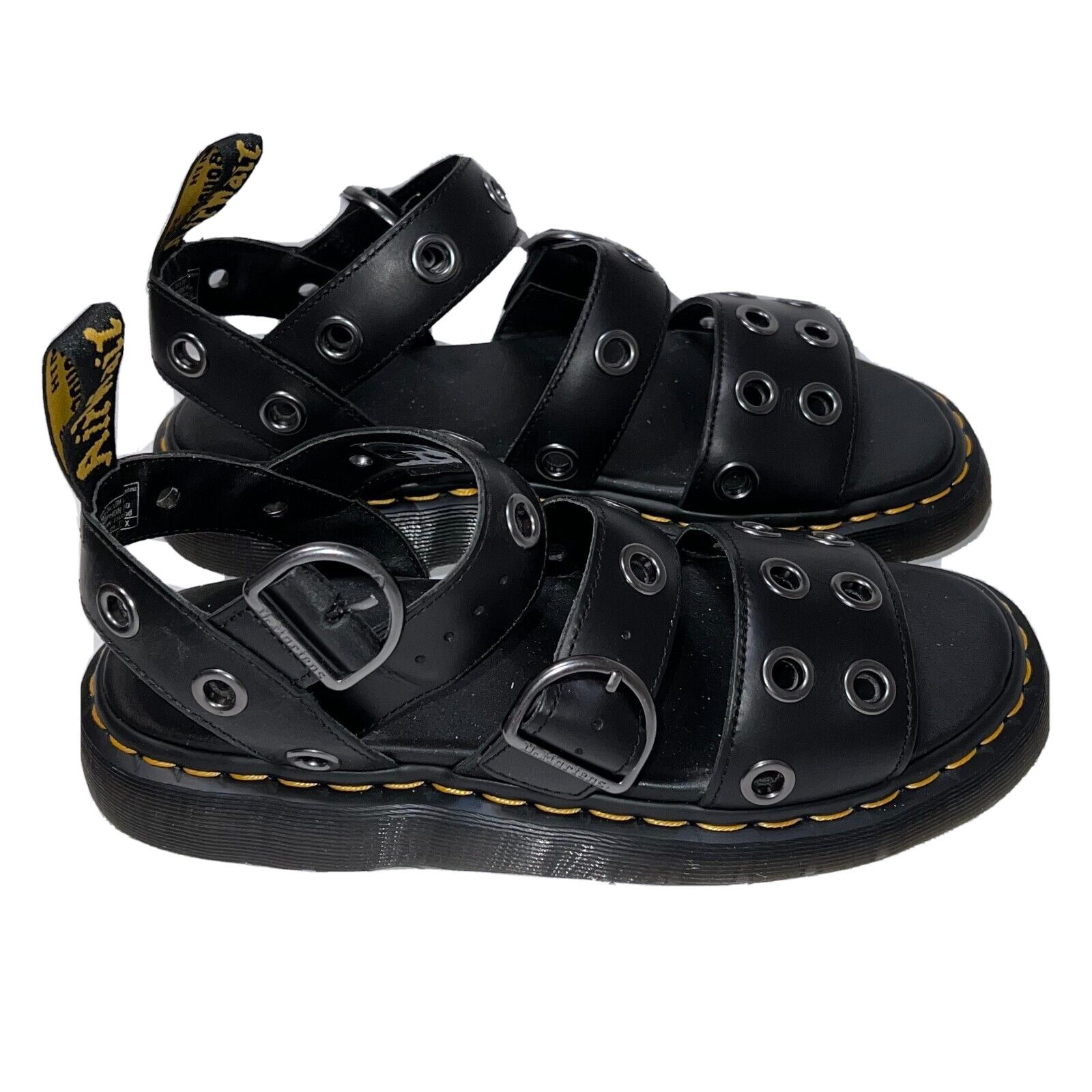 Dr. Martens Women's Size 9 Dr. Martens Gryphon HDW Black Leather Sandals Size US 9 / IT 39 - 2 Thumbnail