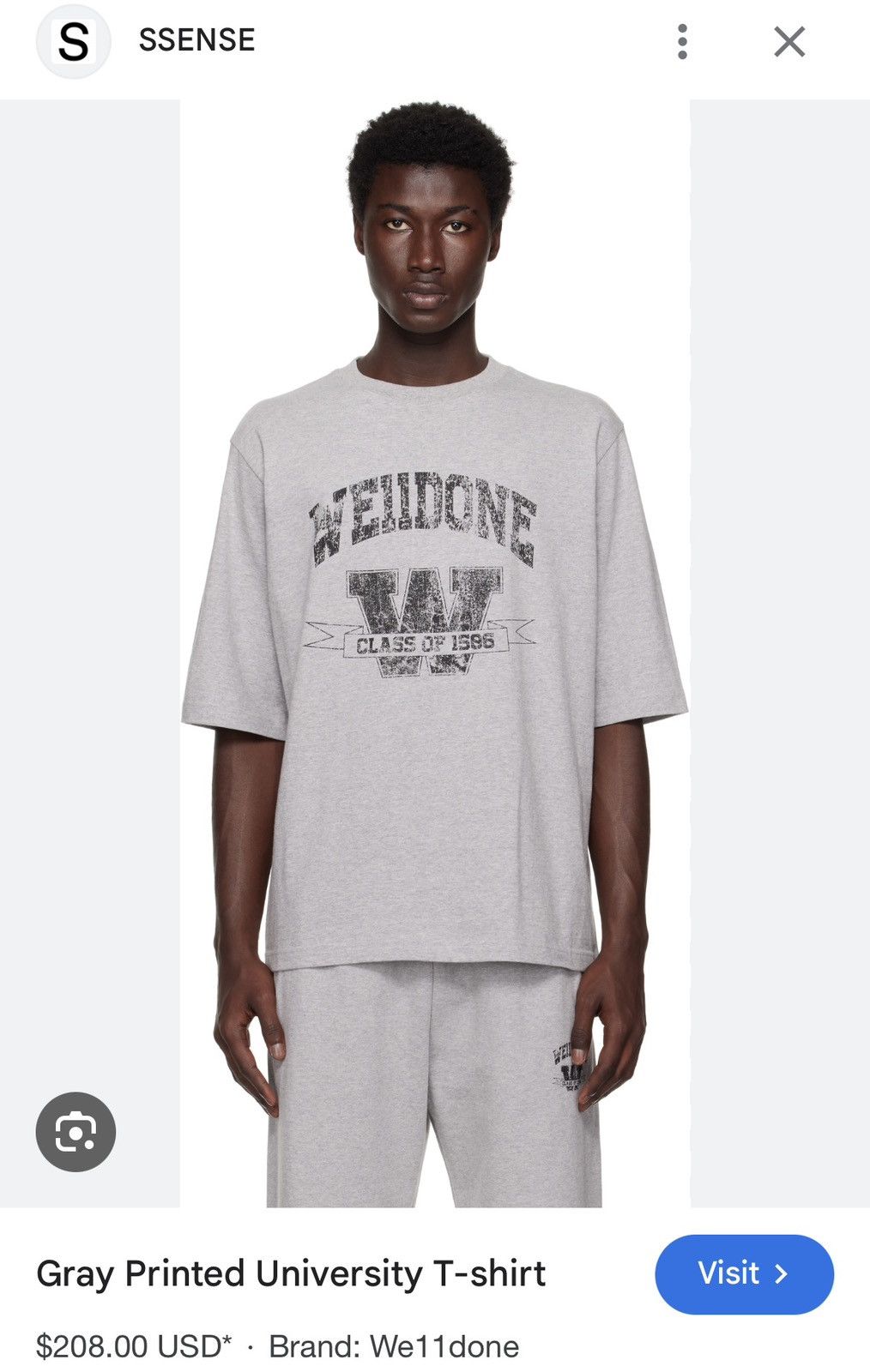 WE11DONE We11done College Tee Fits L/XL Size US M / EU 48-50 / 2 - 15 Thumbnail