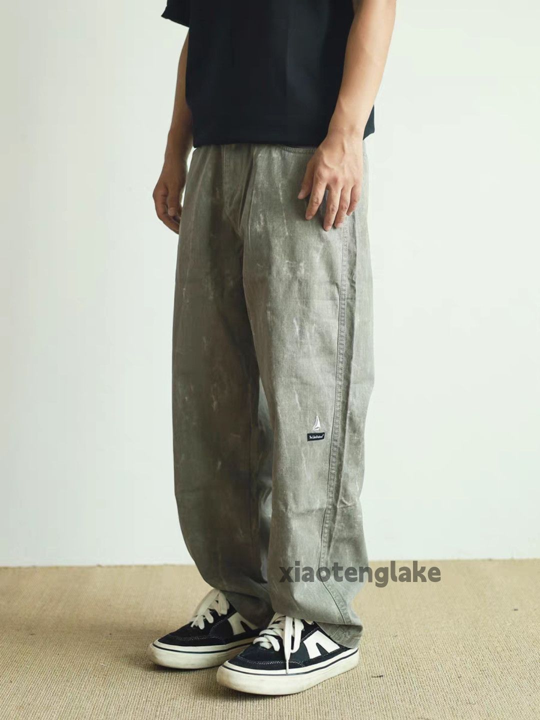 Designer Unisex washed faded loose baggy hiphop skate pants Size US 34 / EU 50 - 3 Thumbnail
