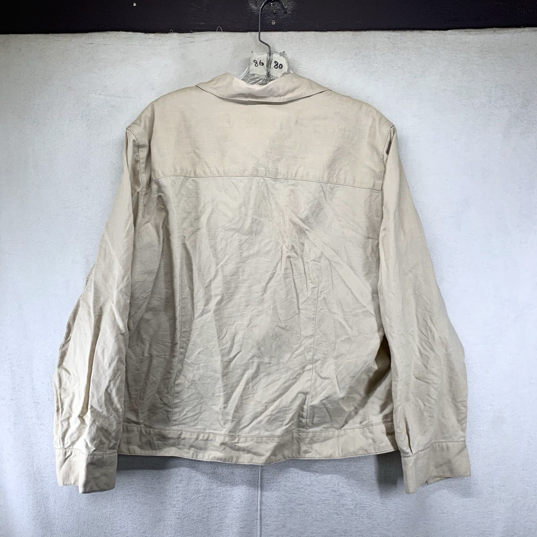 Evan Picone VINTAGE Women's Linen Blend Button-Up Shirt 1X Beige Embroidered All Seasons Bohemian Evan Picone Size XL / US 12-14 / IT 48-50 - 2 Thumbnail