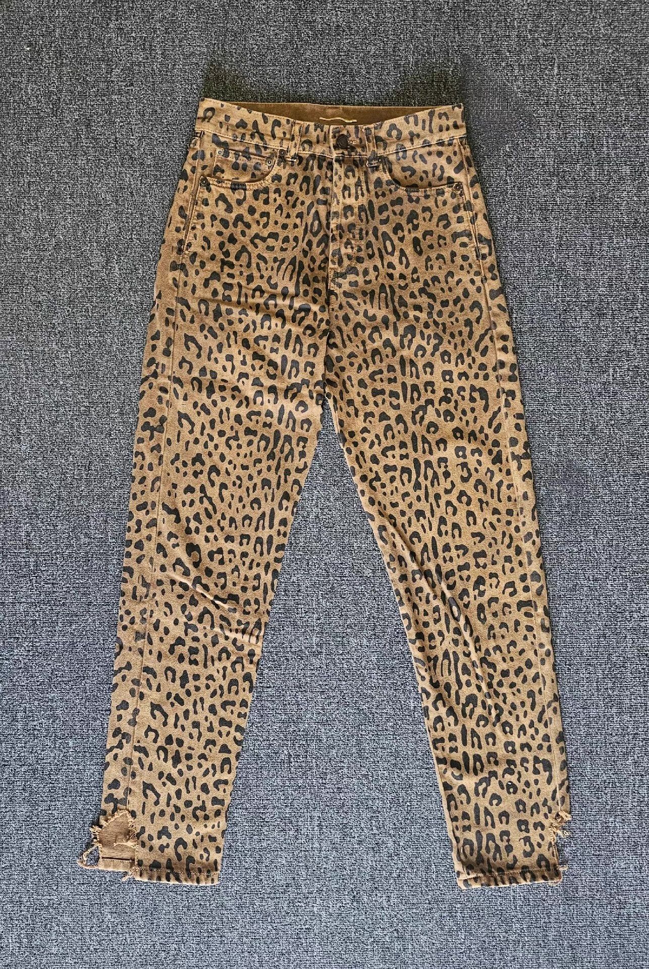 Saint Laurent Paris Saint Laurent Women's Leopard Print Jeans Q4 Size 33" - 2 Thumbnail