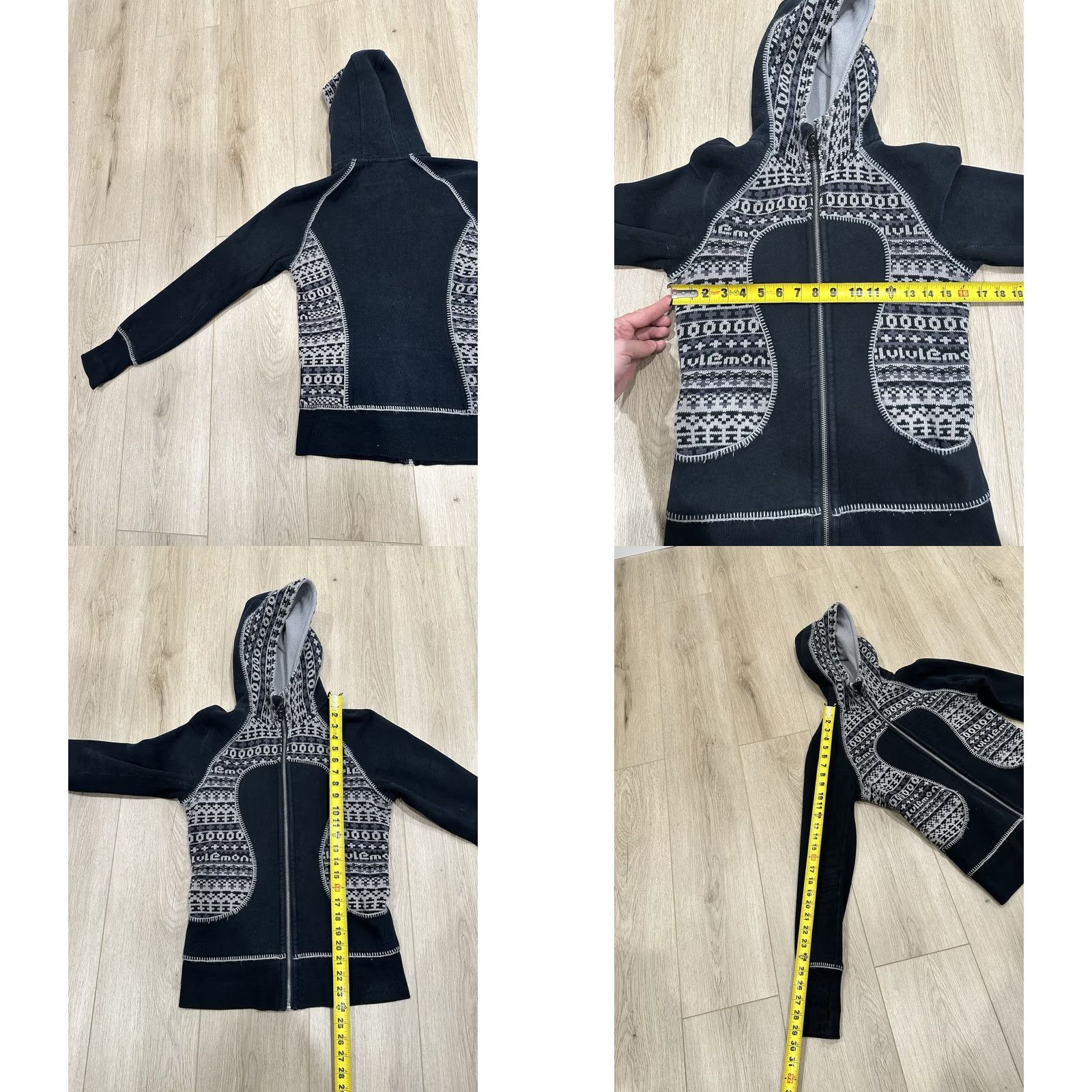 Lululemon Lululemon Hoodie Womens 2 Black Scuba SPECIAL EDITION Jacket Fair Isle Knit Size XS / US 0-2 / IT 36-38 - 9 Thumbnail