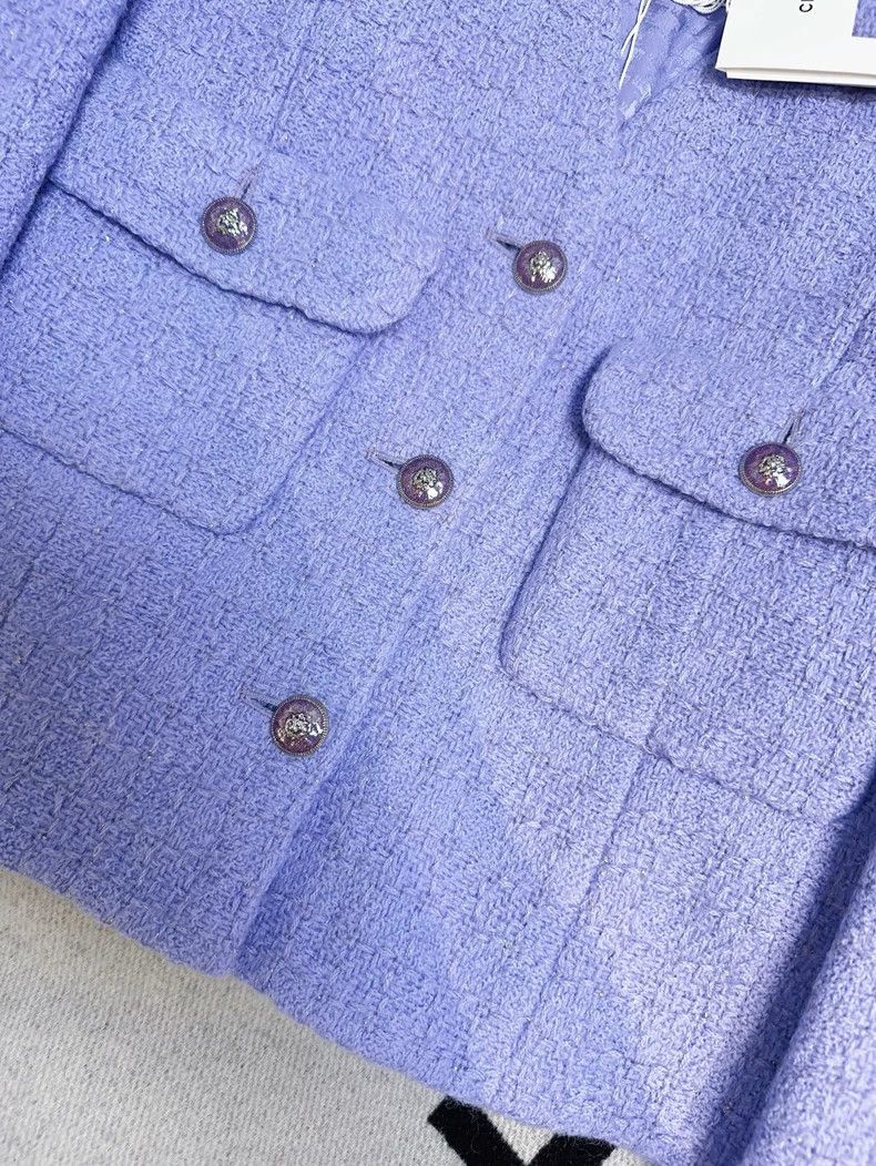 Chanel Chanel Purple Tweed Jacket with Pockets Size M / US 6-8 / IT 42-44 - 4 Thumbnail