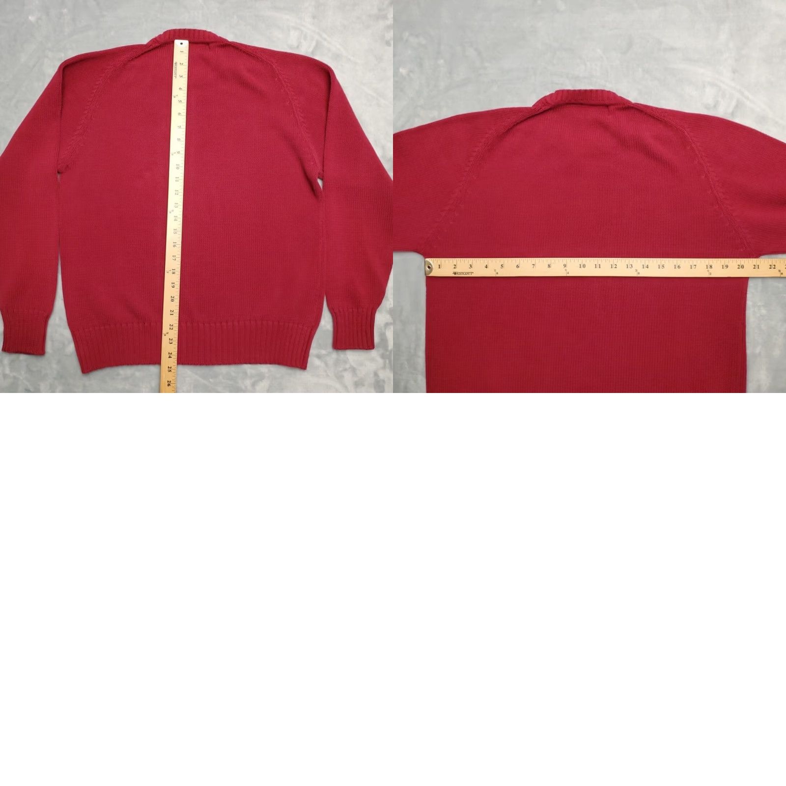 Vintage VINTAGE The Men's Store Sweater Shirt Mens M Red 100% Cotton Ribbed Grandpa 60s 70s Size US M / EU 48-50 / 2 - 8 Thumbnail