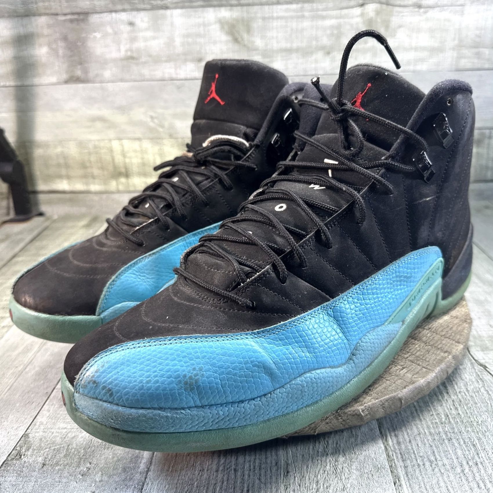 Jordan Brand Nike Air Jordan 12 Retro Gamma Blue 2013 Men Shoe 14 US High Top Colorblock Leather Rubber Size US 14 / EU 47 - 3 Thumbnail