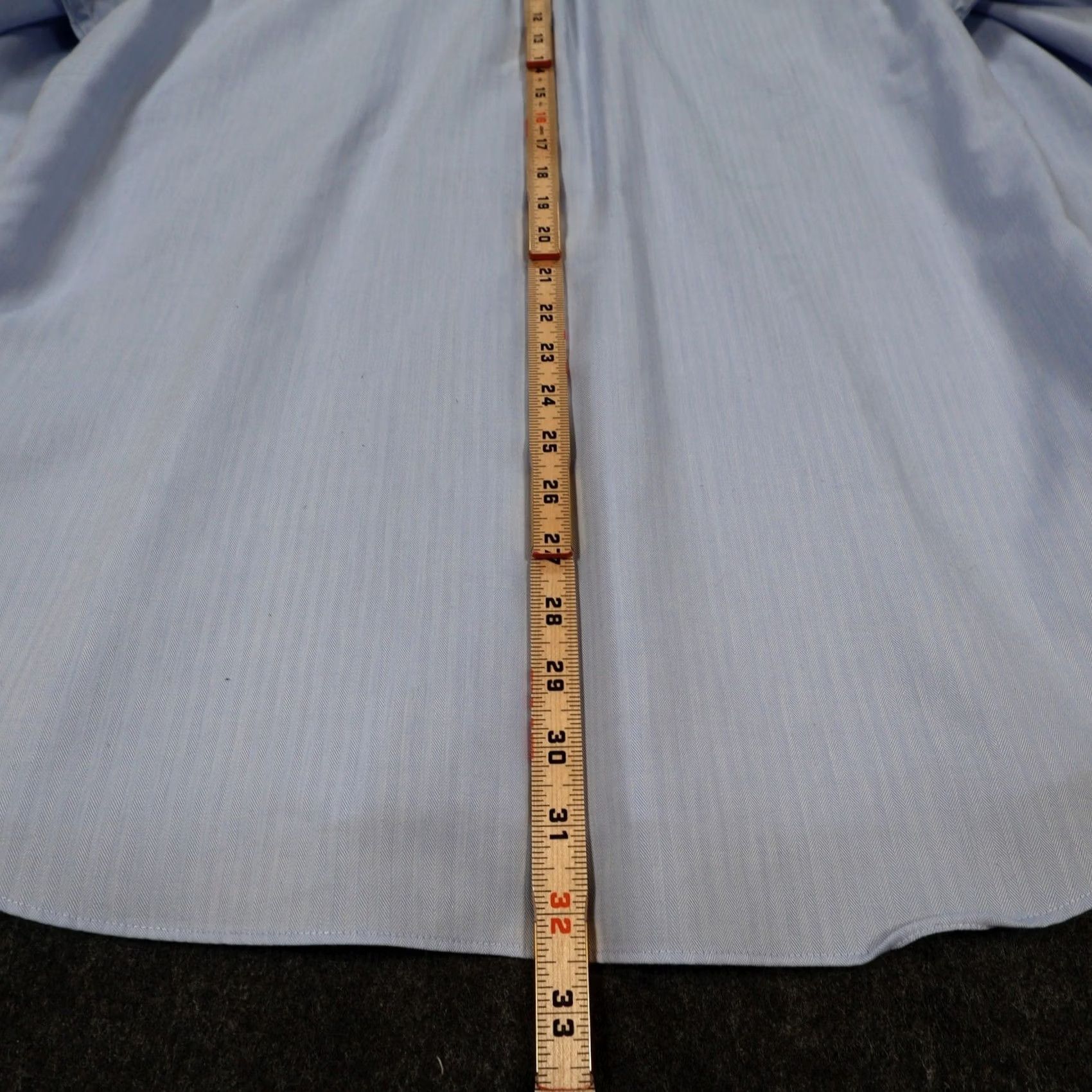 Chaps Chaps Button Front Shirt Mens 17 32/33 Blue Non-Iron Herringbone Size US XL / EU 56 / 4 - 5 Thumbnail