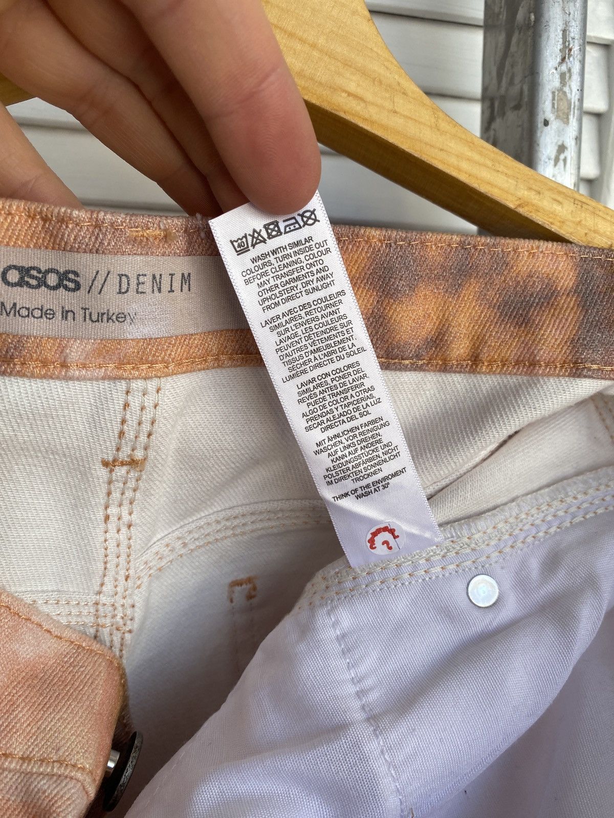 Asos × Japanese Brand Crazy ASOS DESIGN Pastel Tie Dye Carpenter Baggy Denim Jeans Size 28" / US 6 / IT 42 - 11 Thumbnail