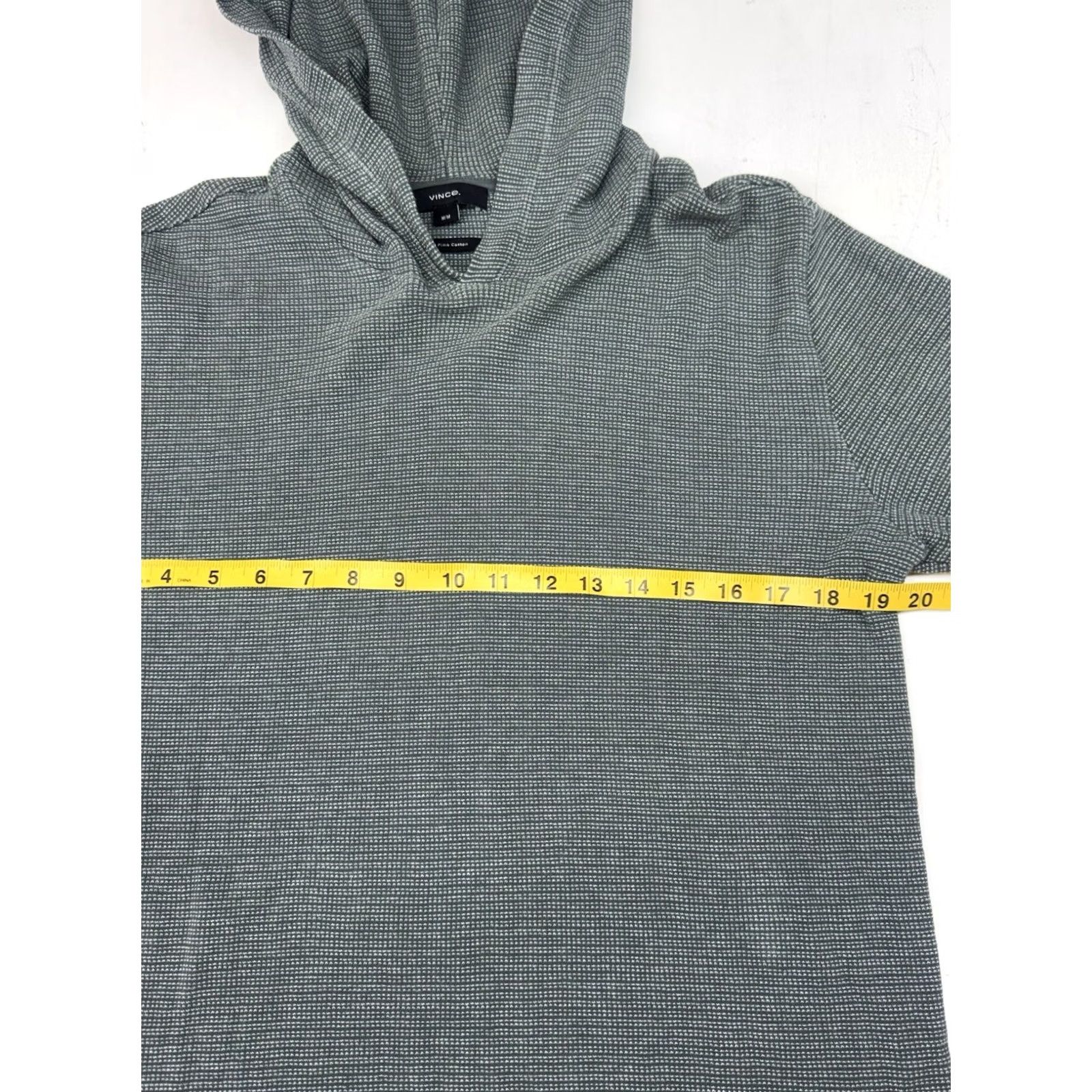 Vince Vince Mens Green 100% Pima Cotton Long Sleeve Textured Hooded Pullover Hoodie M Mens Size US M / EU 48-50 / 2 - 3 Thumbnail
