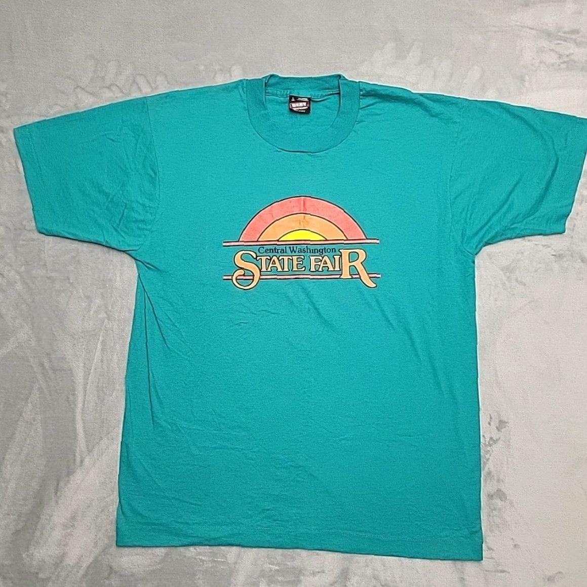 Vintage VINTAGE Central Washington State Fair Shirt Men L Green USA Made Short Sleeve Crew Neck Graphic Print 100% Cotton Polyester Size US L / EU 52-54 / 3 - 2 Thumbnail