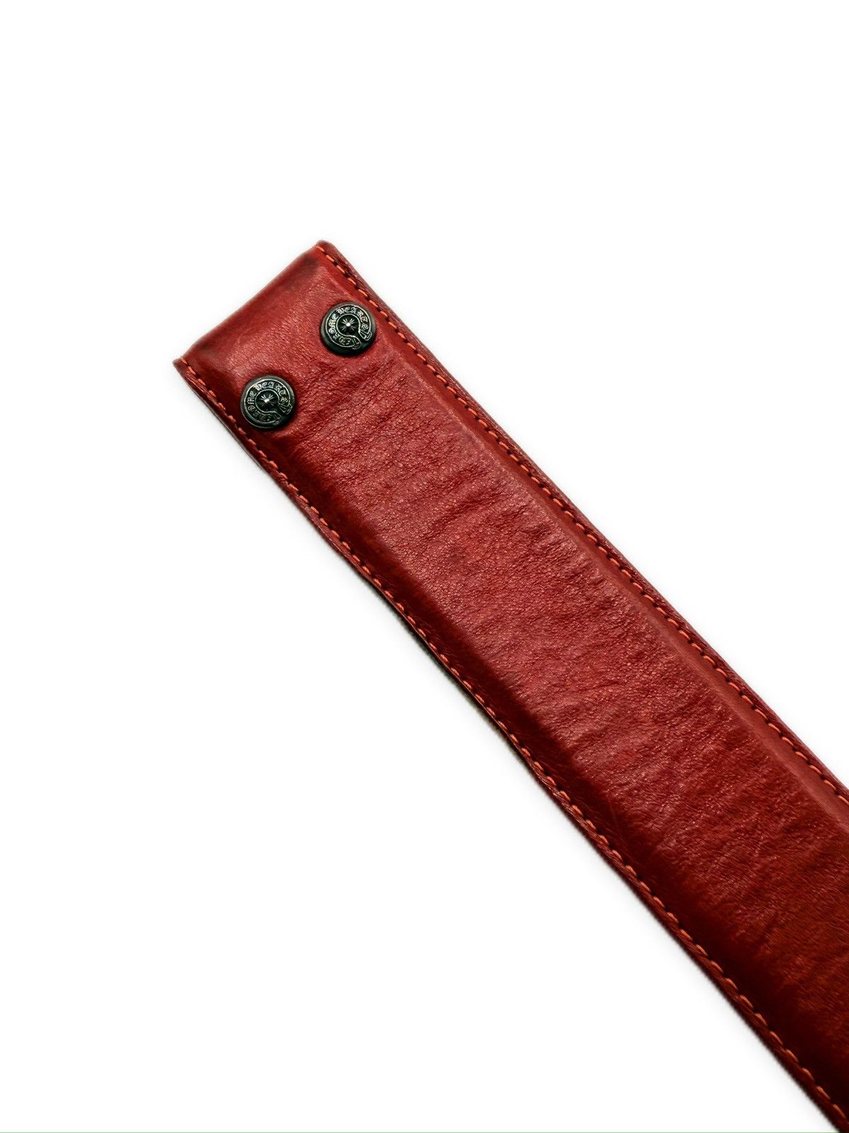 Chrome Hearts Chrome Hearts Dark Red .925 Silver Leather Belt Strap Size 32 - 3 Thumbnail
