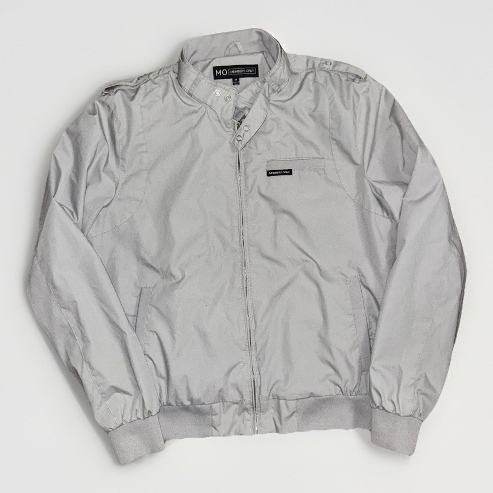 Members Only × Vintage Members Only Iconic Racer Jacket M Gray 22x25 Vintage Style Size US M / EU 48-50 / 2 - 1 Thumbnail