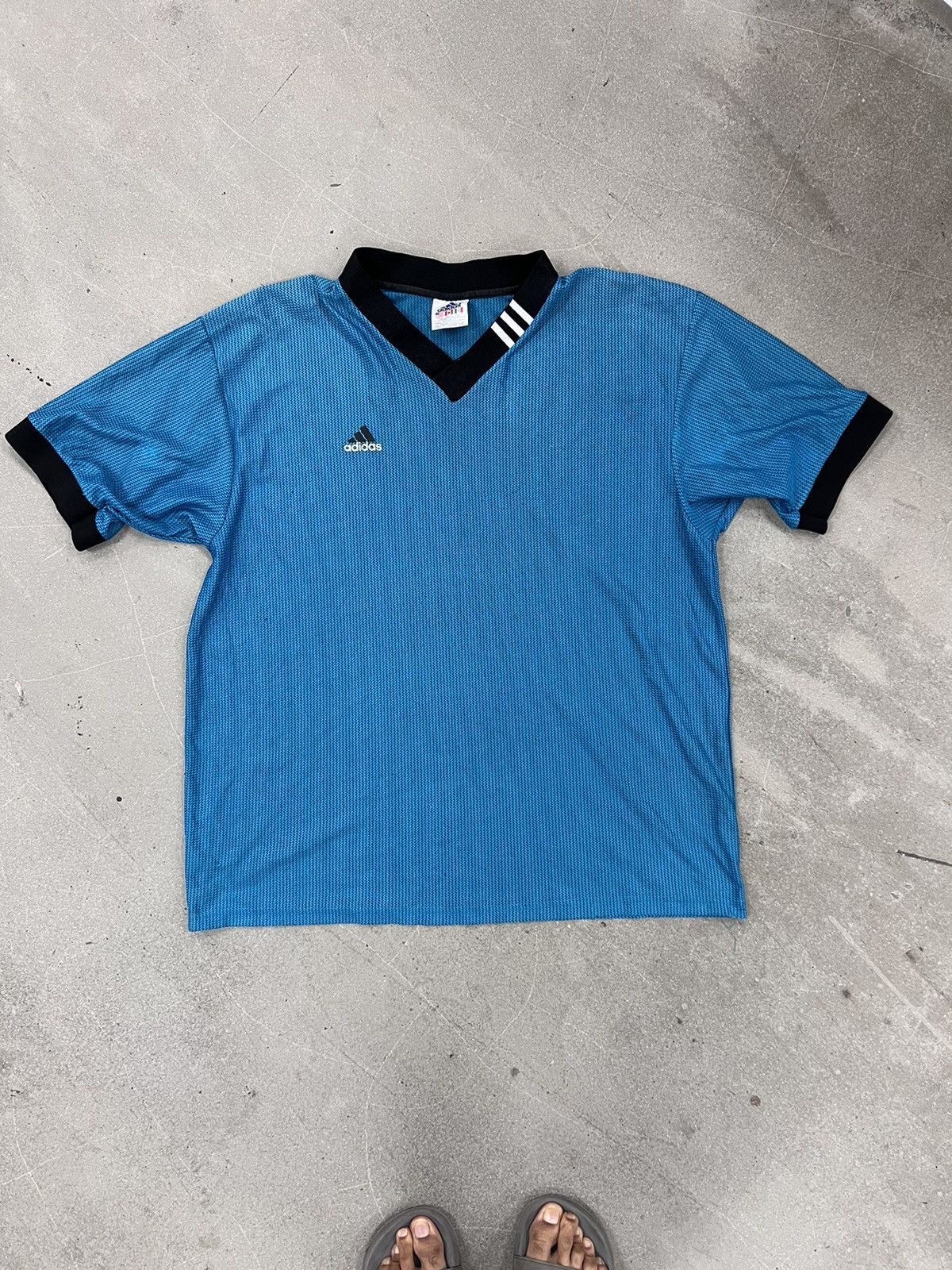 Adidas Vintage 90s Adidas Mesh Shirt Jersey Size US L / EU 52-54 / 3 - 1 Thumbnail