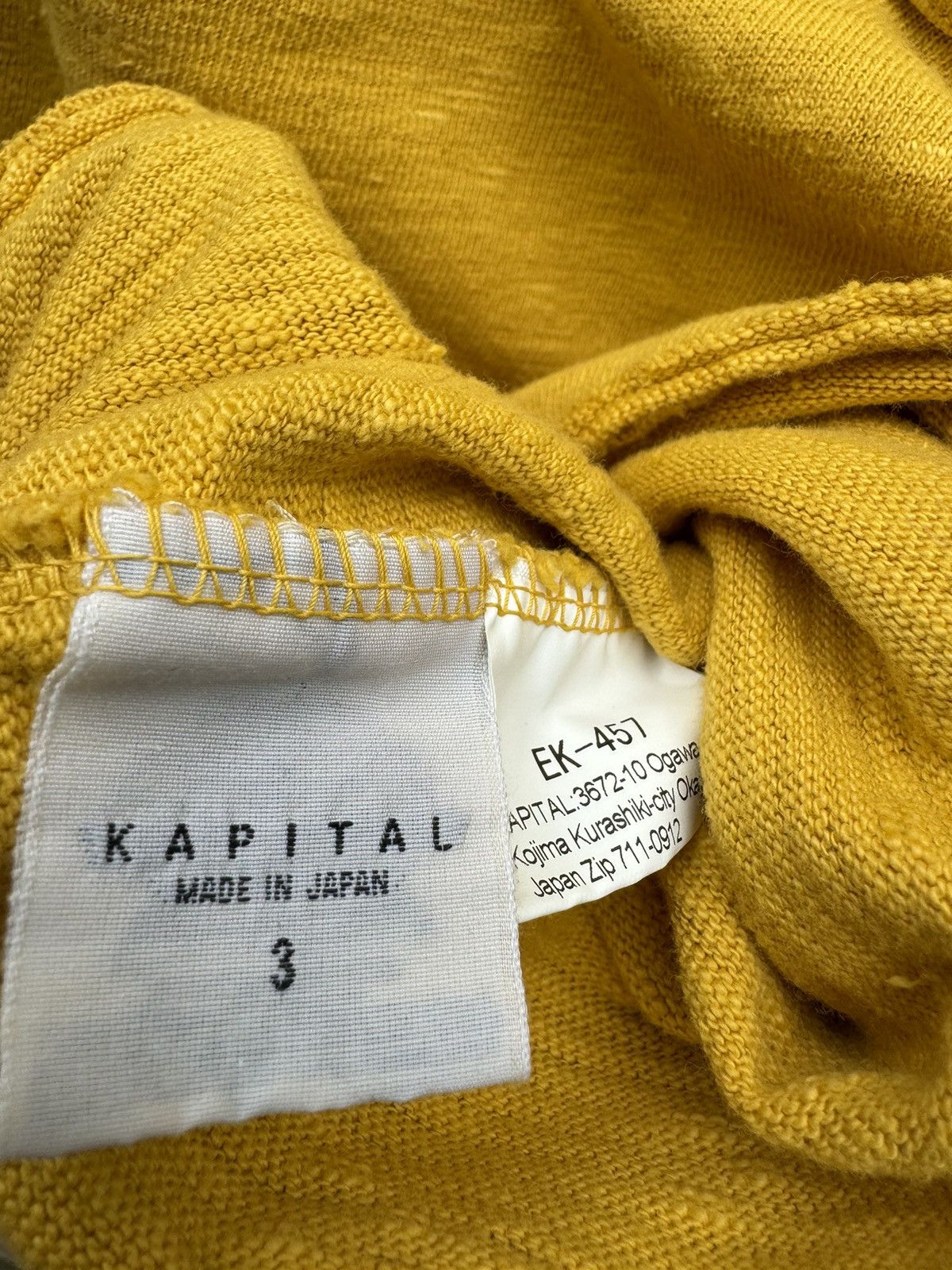 Kapital Kapital Amuse Knit Gandhi LS T-shirt Yellow Size 3 NWT Size US M / EU 48-50 / 2 - 4 Thumbnail
