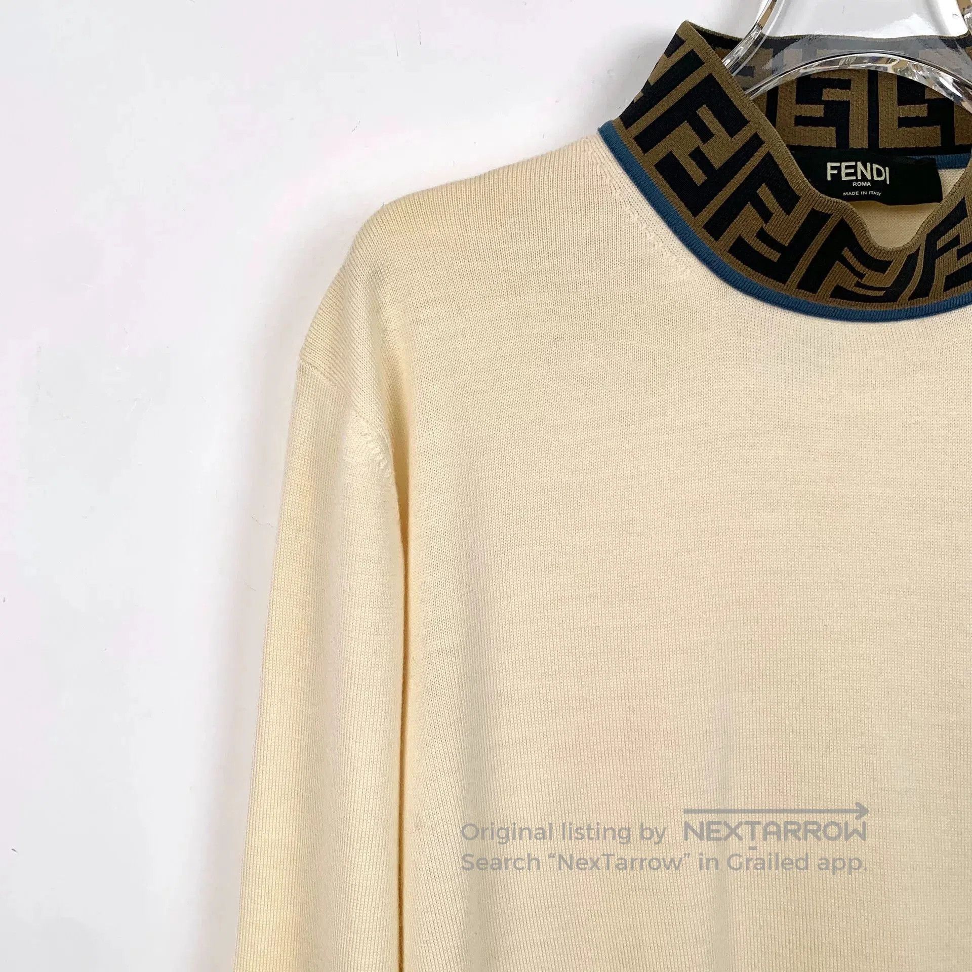 Fendi Fendi Logo Long-Sleeve Knit Sweater. Size US M / EU 48-50 / 2 - 3 Thumbnail