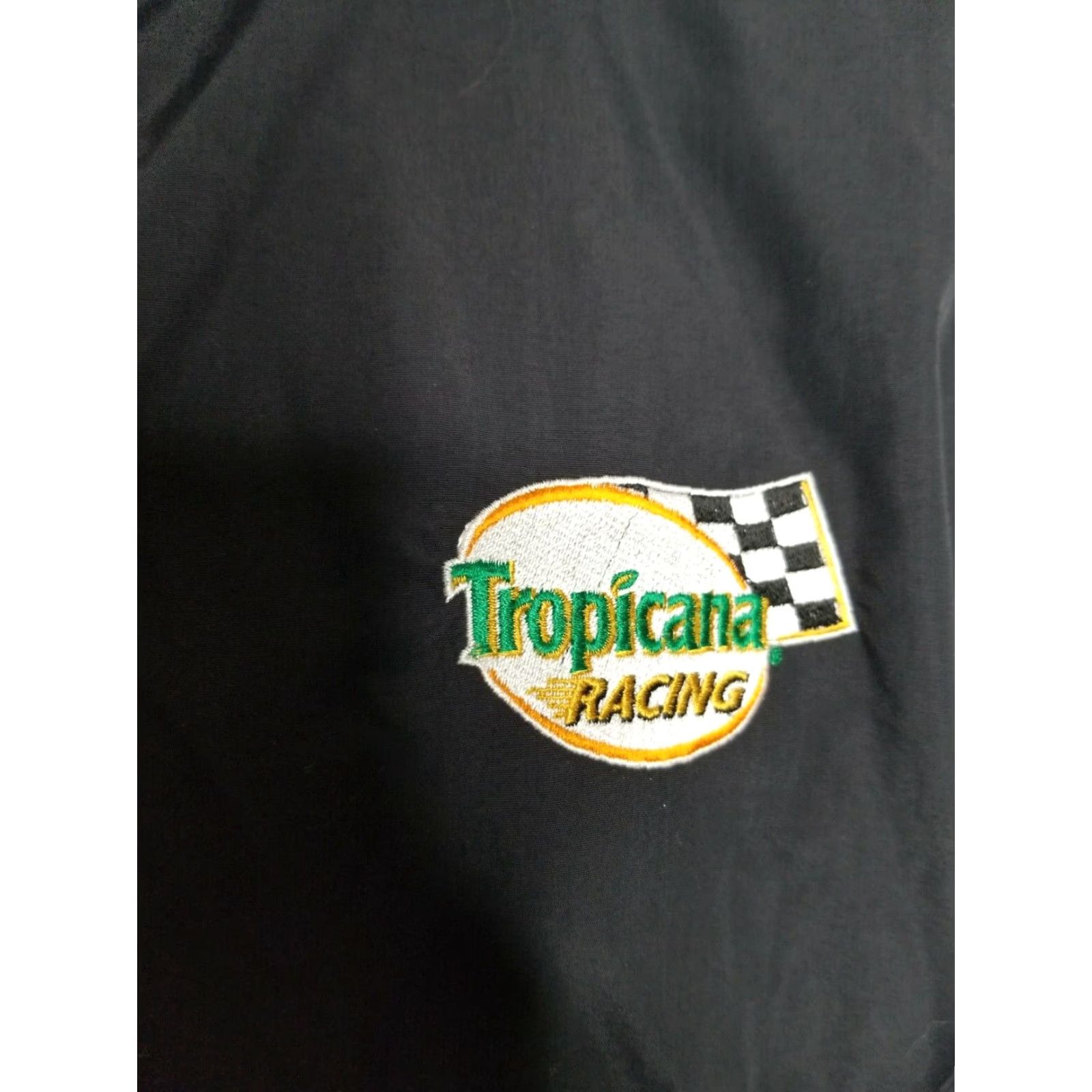 Vintage VINTAGE LL Bean Tropicana Racing Windbreaker Jacket Mens M Black Nylon Zip Hood Pockets 1980s USA Theme Size US M / EU 48-50 / 2 - 3 Thumbnail