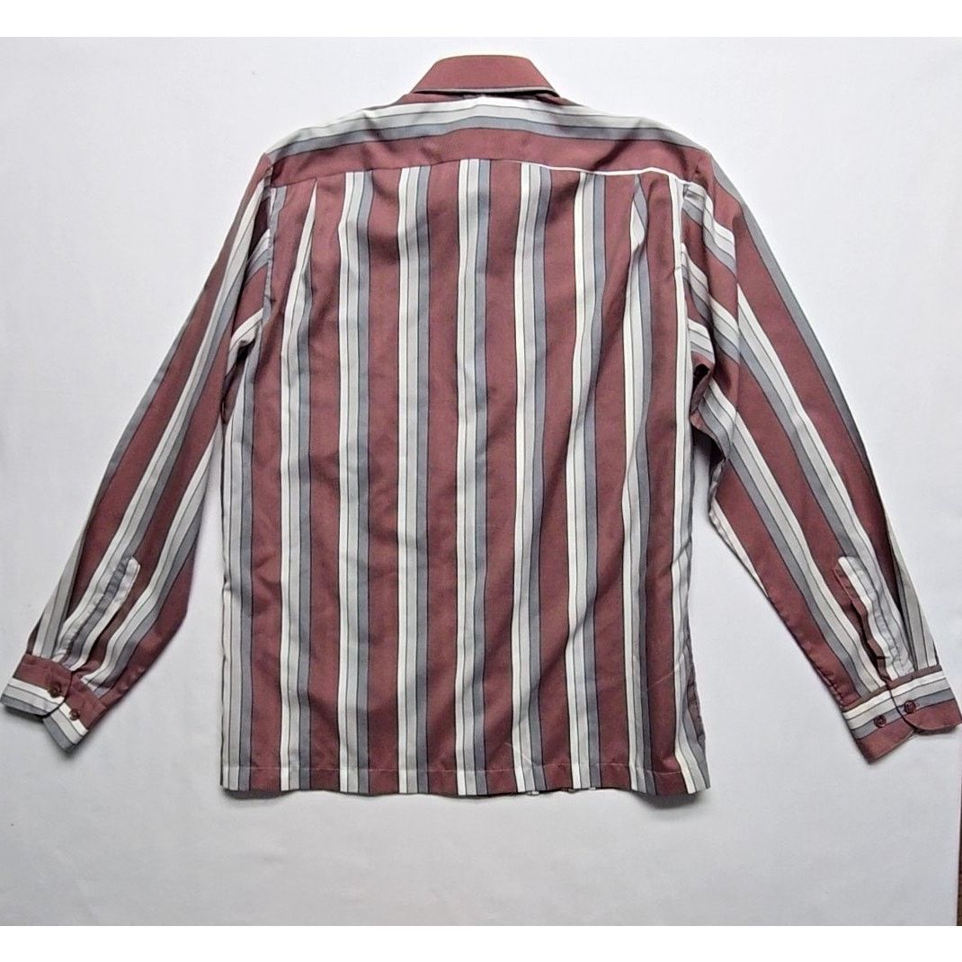 Vintage Vintage D'Avila Striped Button-Up Shirt Burgundy L Shirt Size US L / EU 52-54 / 3 - 10 Thumbnail