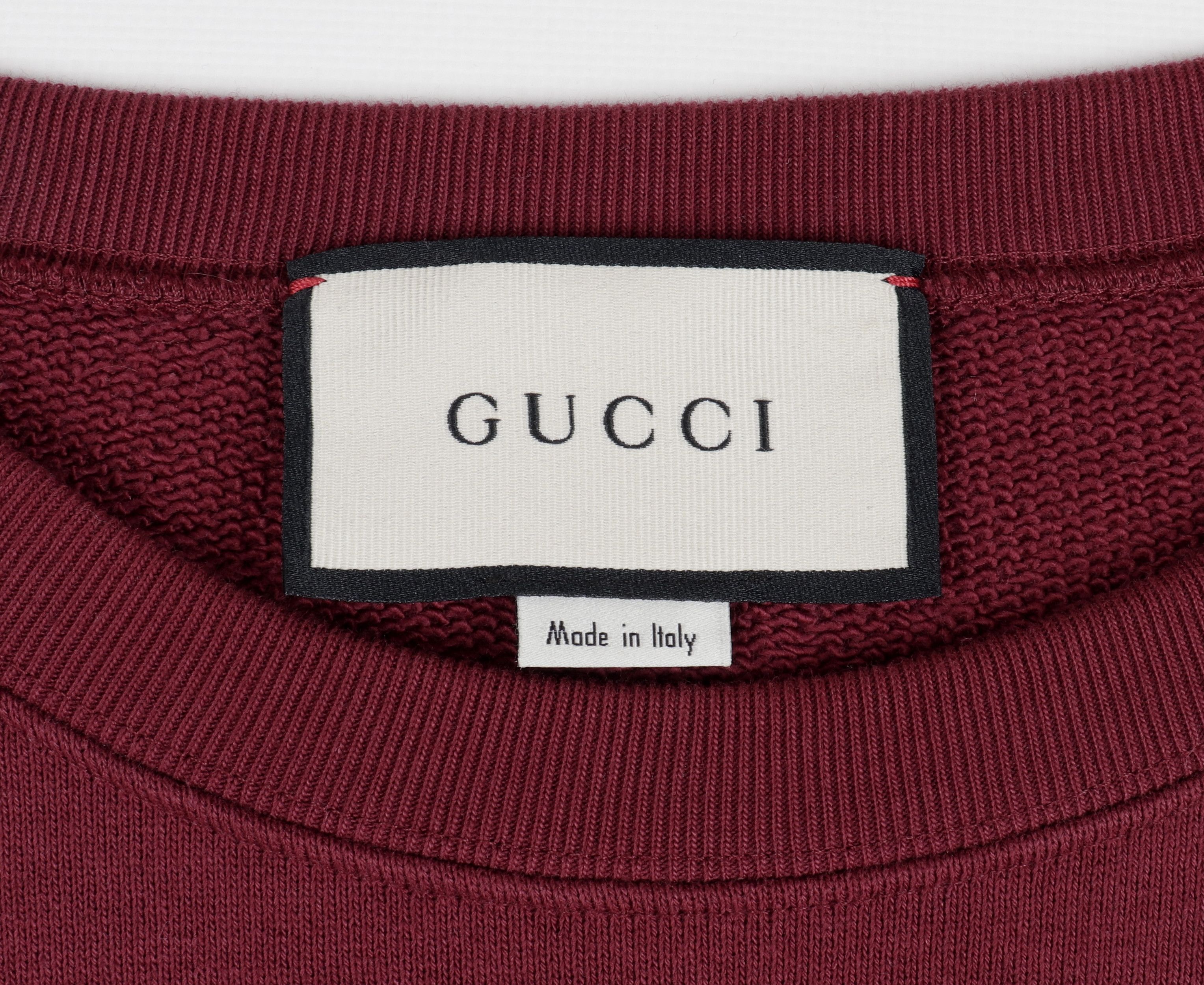 Gucci GUCCI Burgundy Cotton Sweatshir with Logo 'Original Gucci' Size US L / EU 52-54 / 3 - 10 Thumbnail