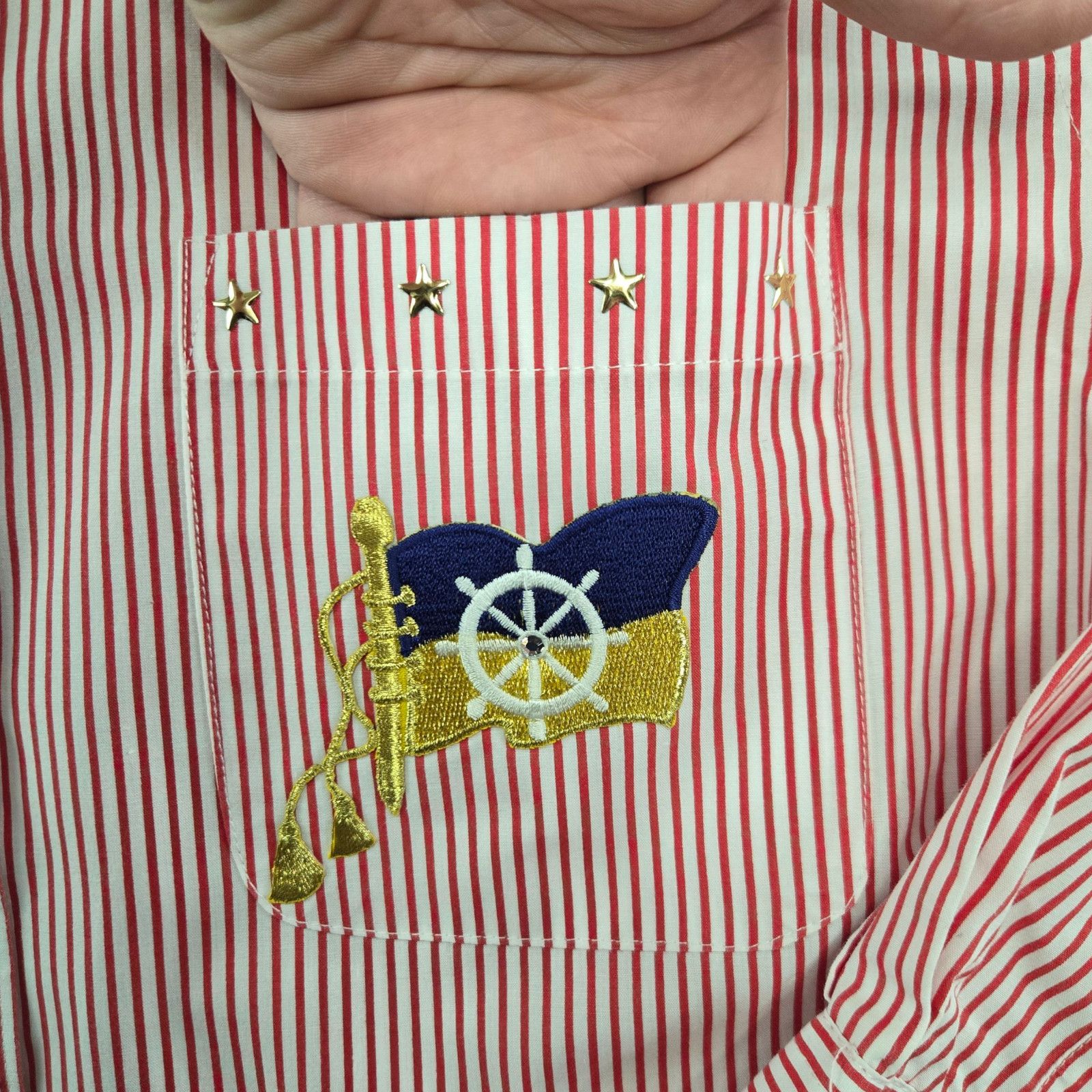 Other Y2K Las Olas Red Striped Nautical Button Down Shirt Size Med Size M / US 6-8 / IT 42-44 - 6 Thumbnail