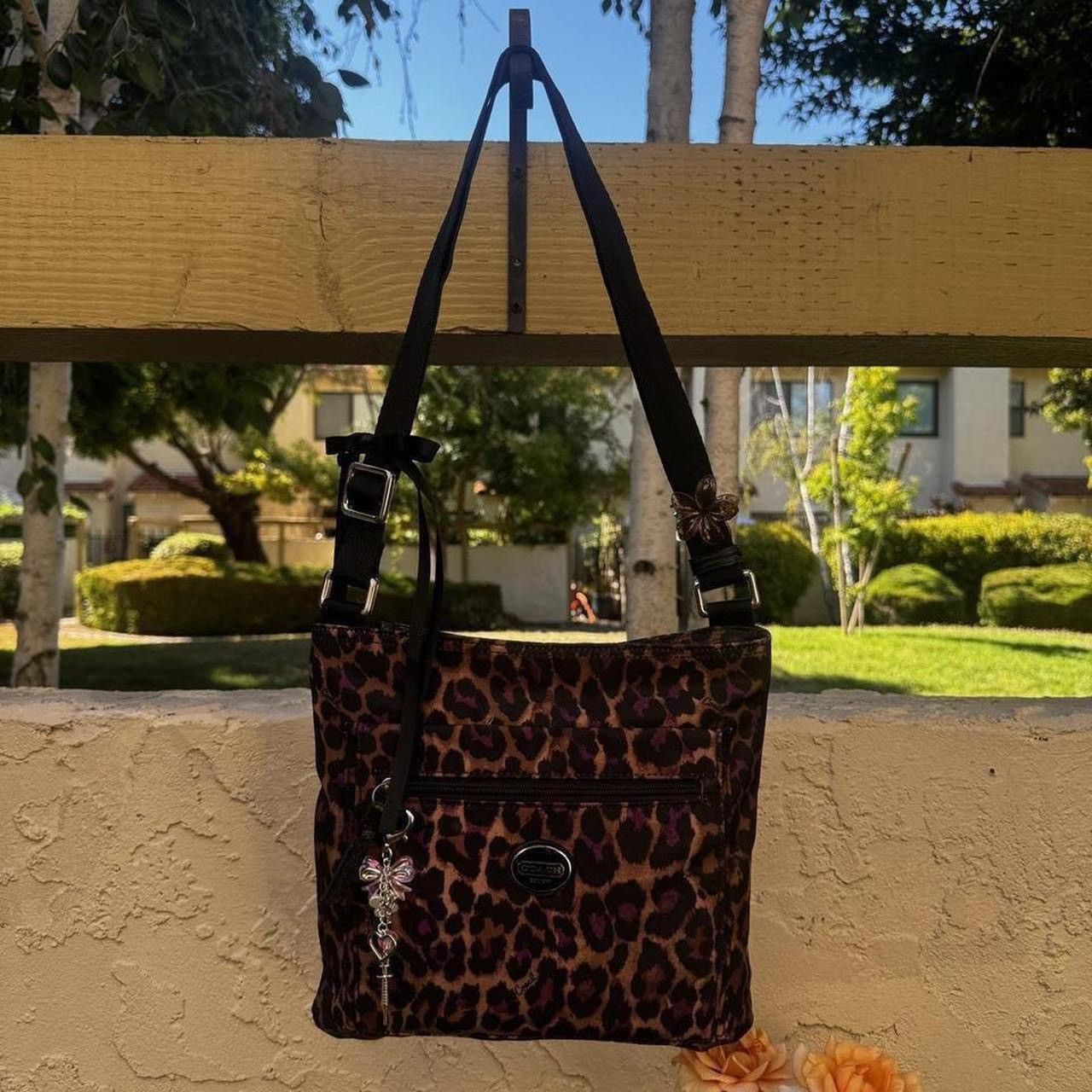 Leopard Print Coach Purse Coach Y2K Nylon Cheetah Coach Shoulder 