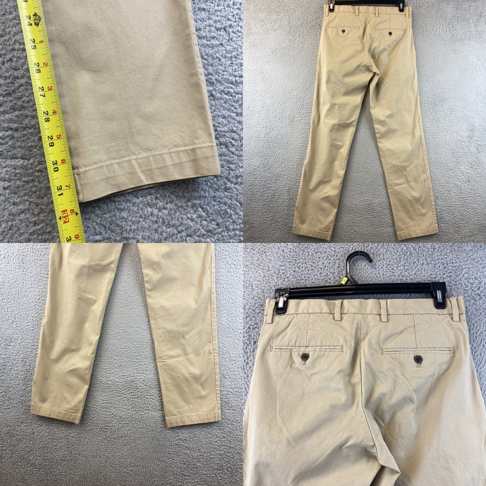 Gap VINTAGE Gap Mens Chino Pants - Flat Front Slim Fit Casual Cotton Blend Size 30x32 Beige Size US 30 / EU 46 - 8 Thumbnail