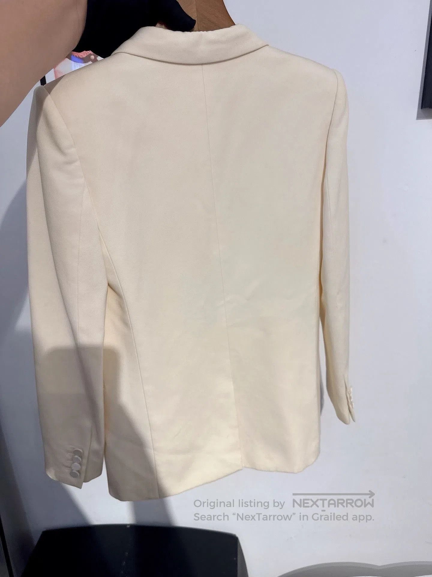 Saint Laurent Paris Saint Laurent Cream Peak Lapel Blazer. Size XXS / US 00 / IT 34 - 4 Thumbnail