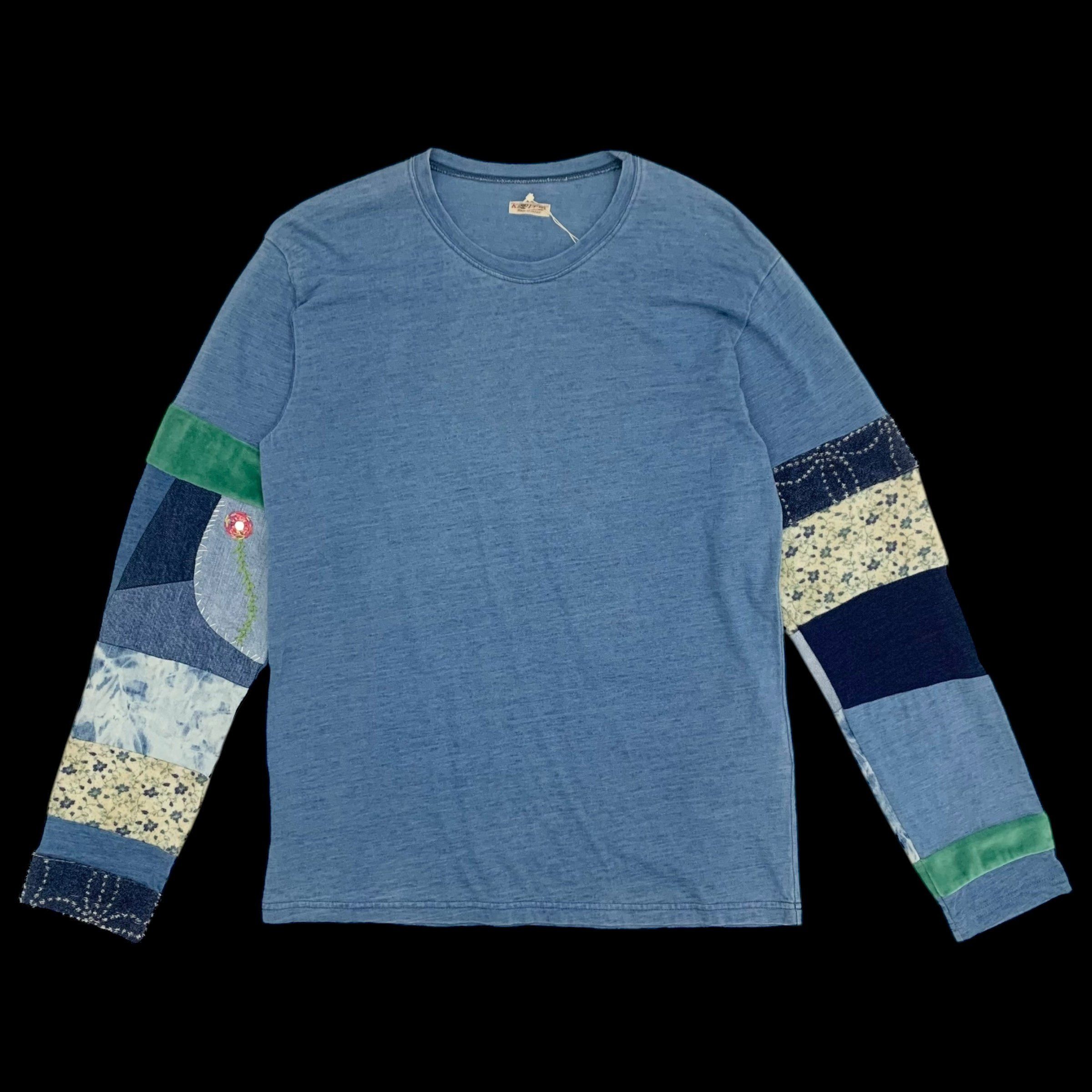 トップス KAPITAL (2) Pattern L/S T Shirt KAPITAL men's Patchwork Long sleeve T-shirt Size 2 Cotton